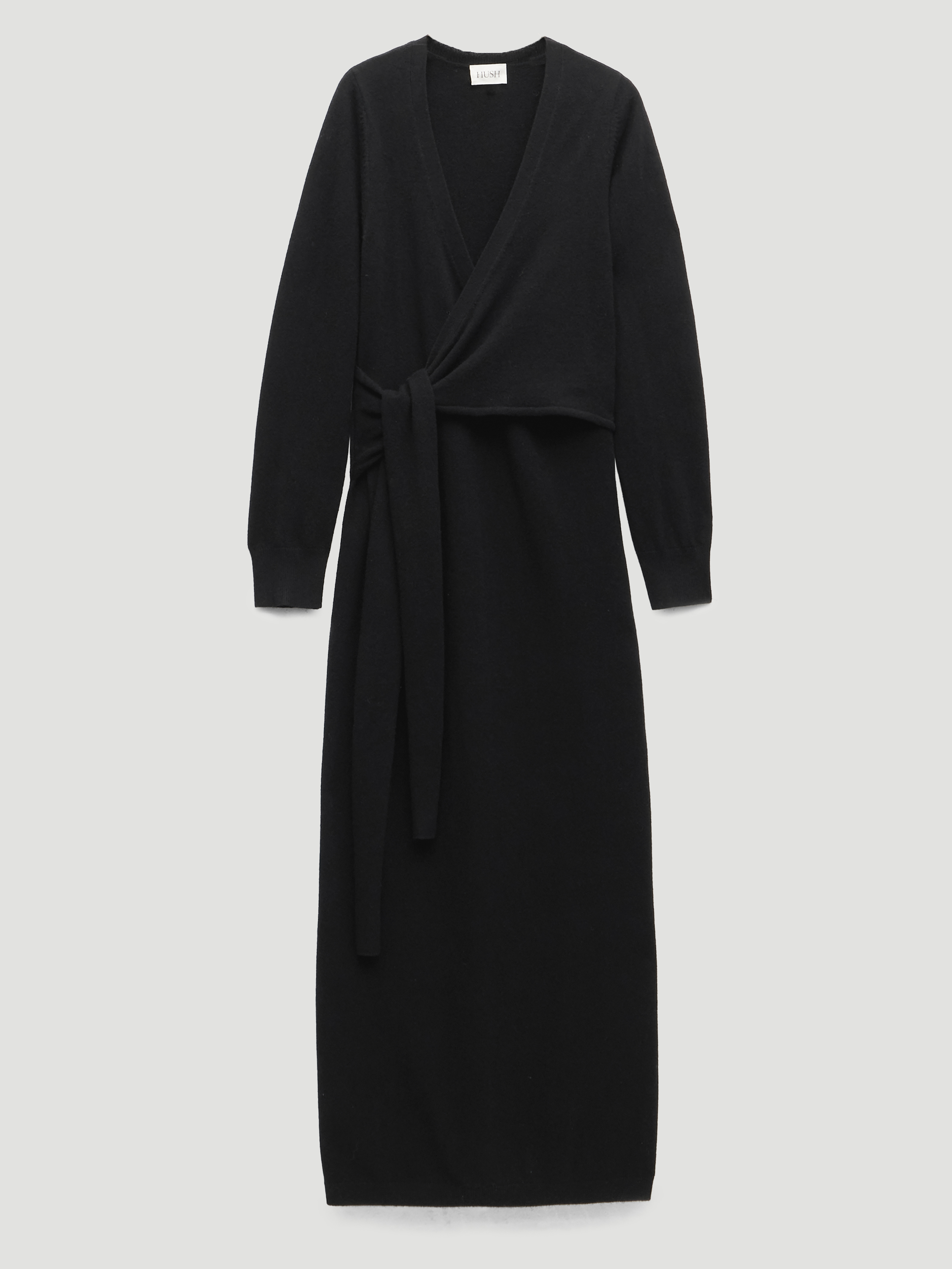 Merino V-Neck Tie Detail Dress