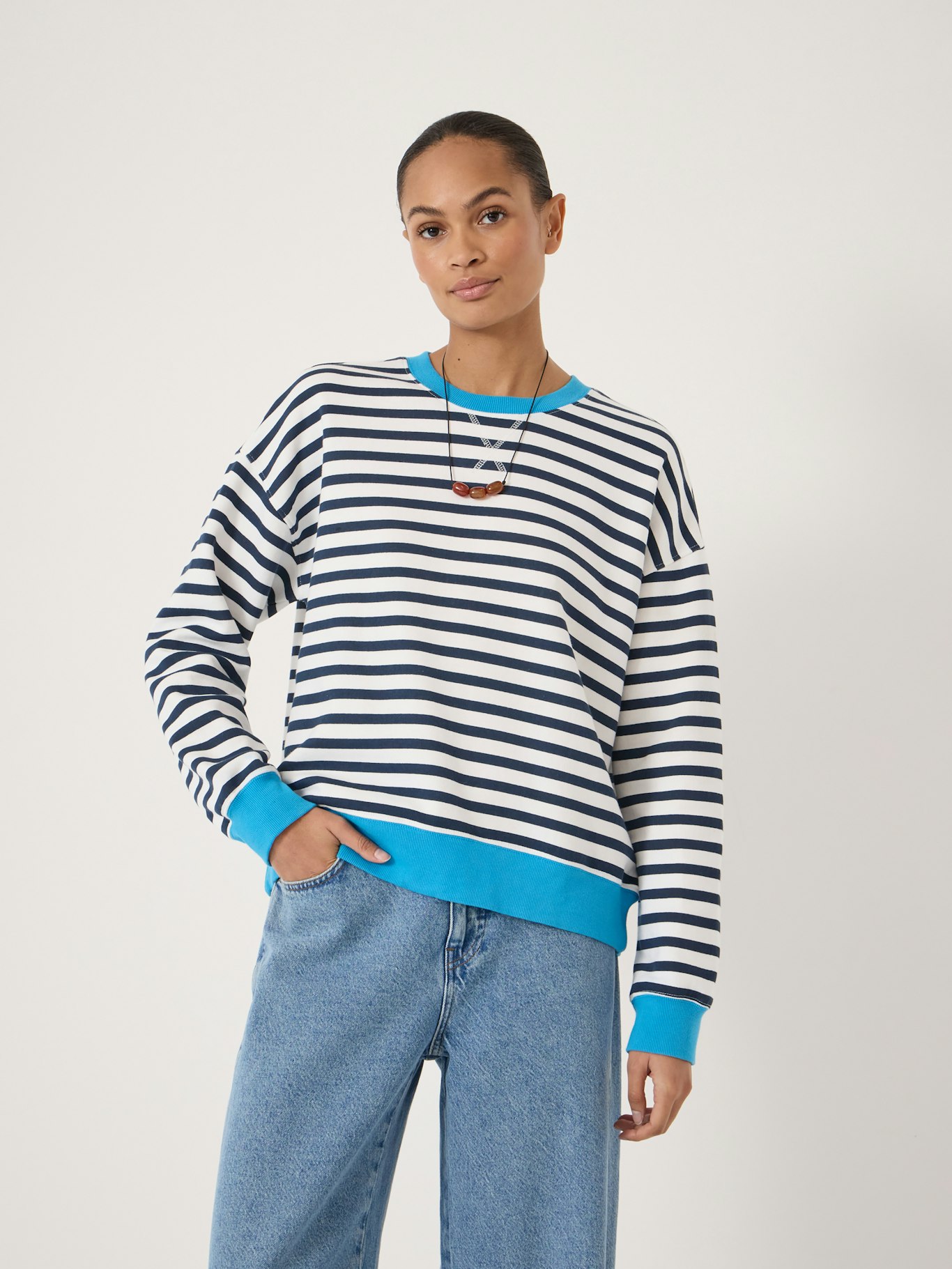 013044-1679-01 Luca Stripe Heavyweight Sweatshirt