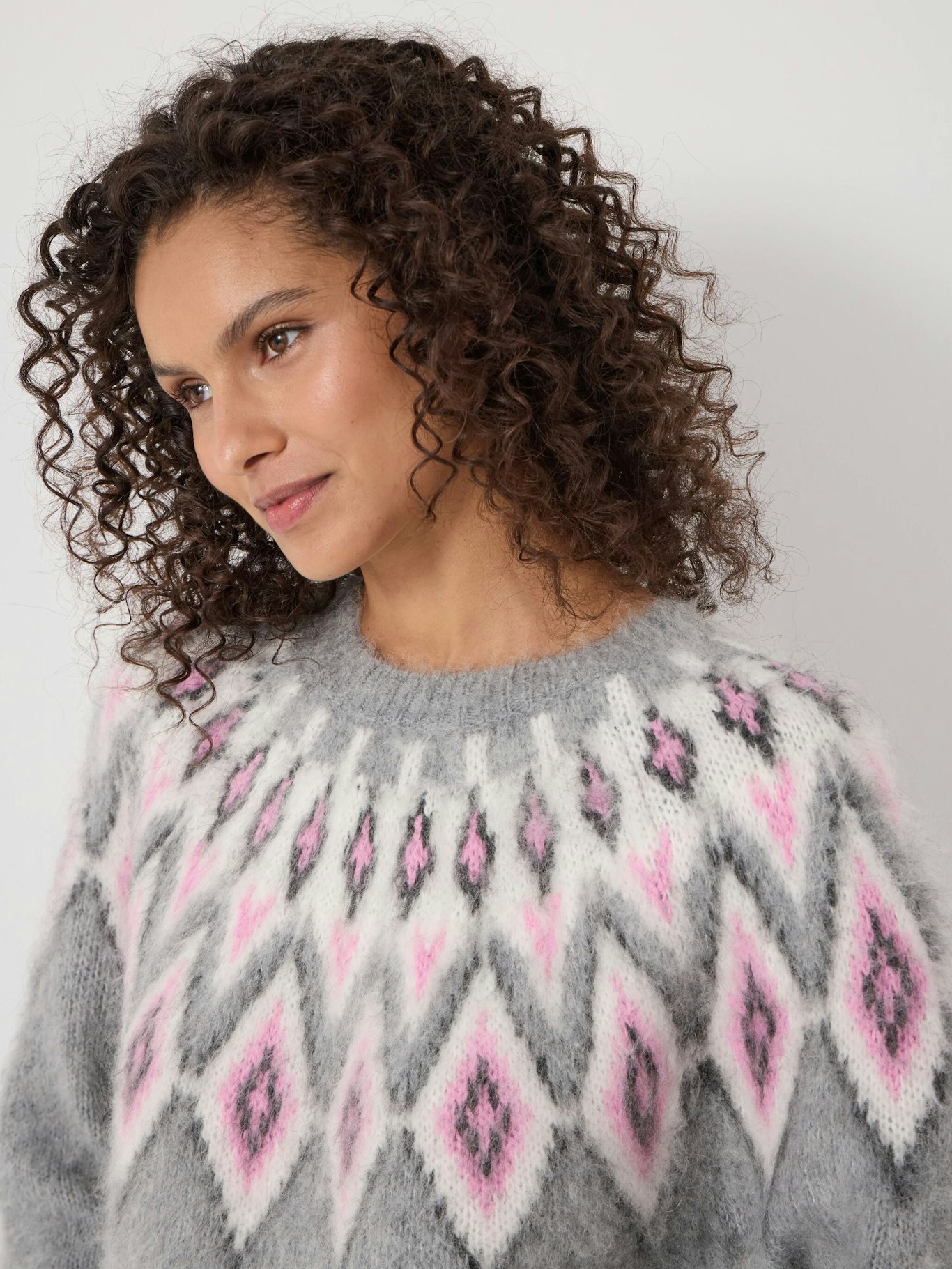 014434-2804-04 Brushed Fairisle Jumper with Mohair