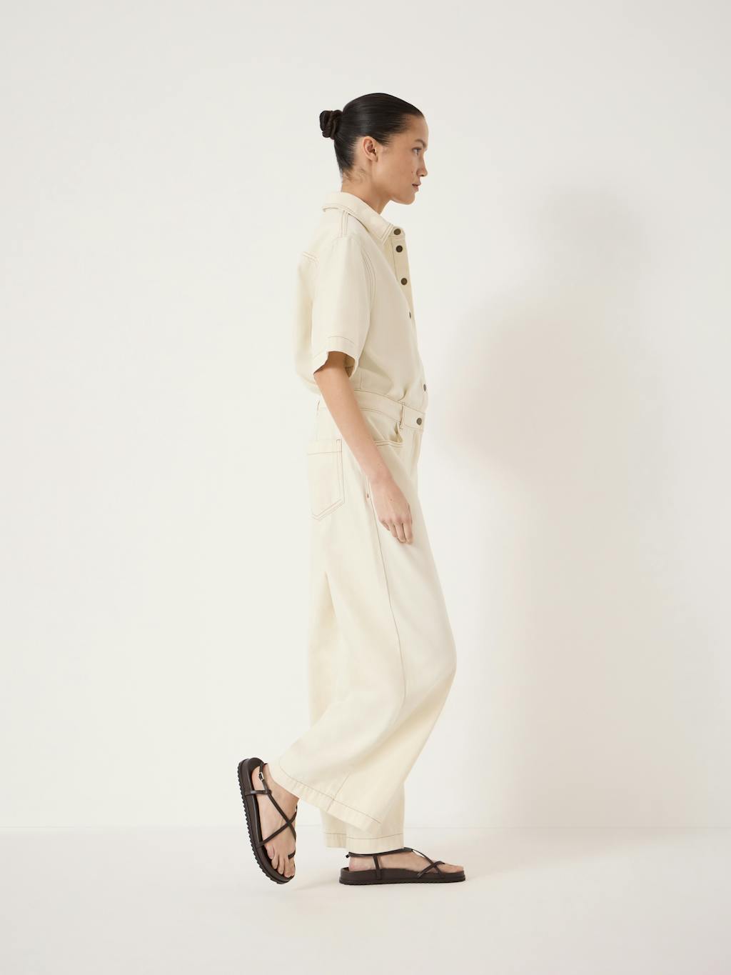 013264-2899-02 Axelle Check Wide Leg Cotton Blend Trouser