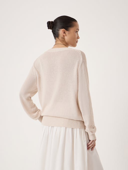 Coralie Linen Blend V Neck Jumper