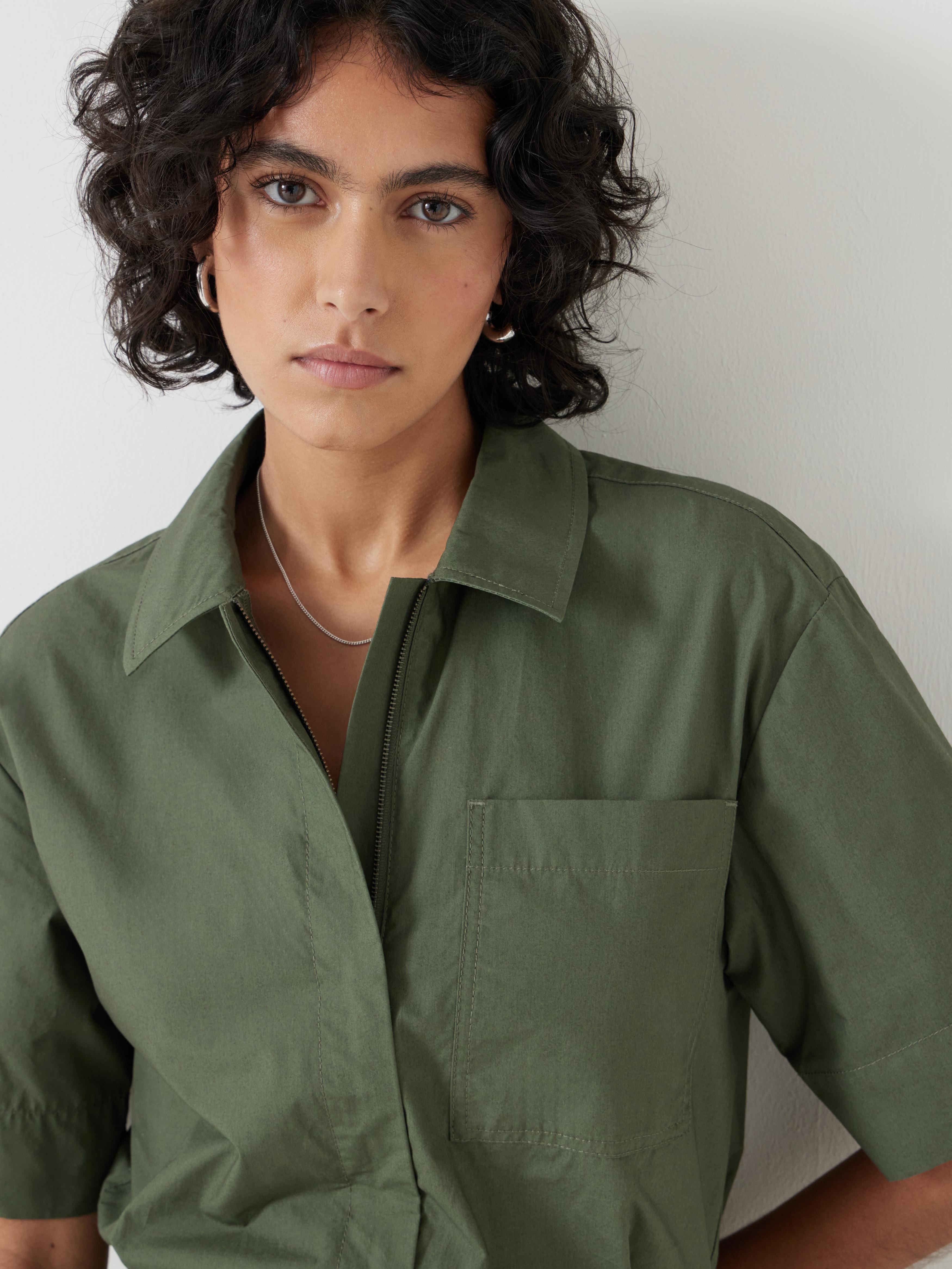 Lightweight Cotton Utility Jumpsuit