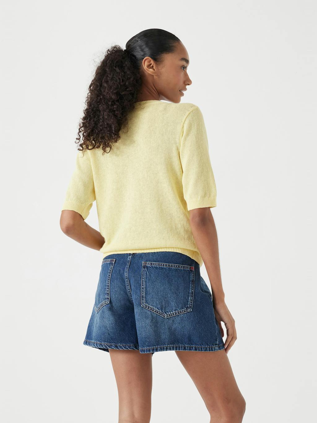 013078-0755-03 Linen Blend Short Sleeve Cardigan