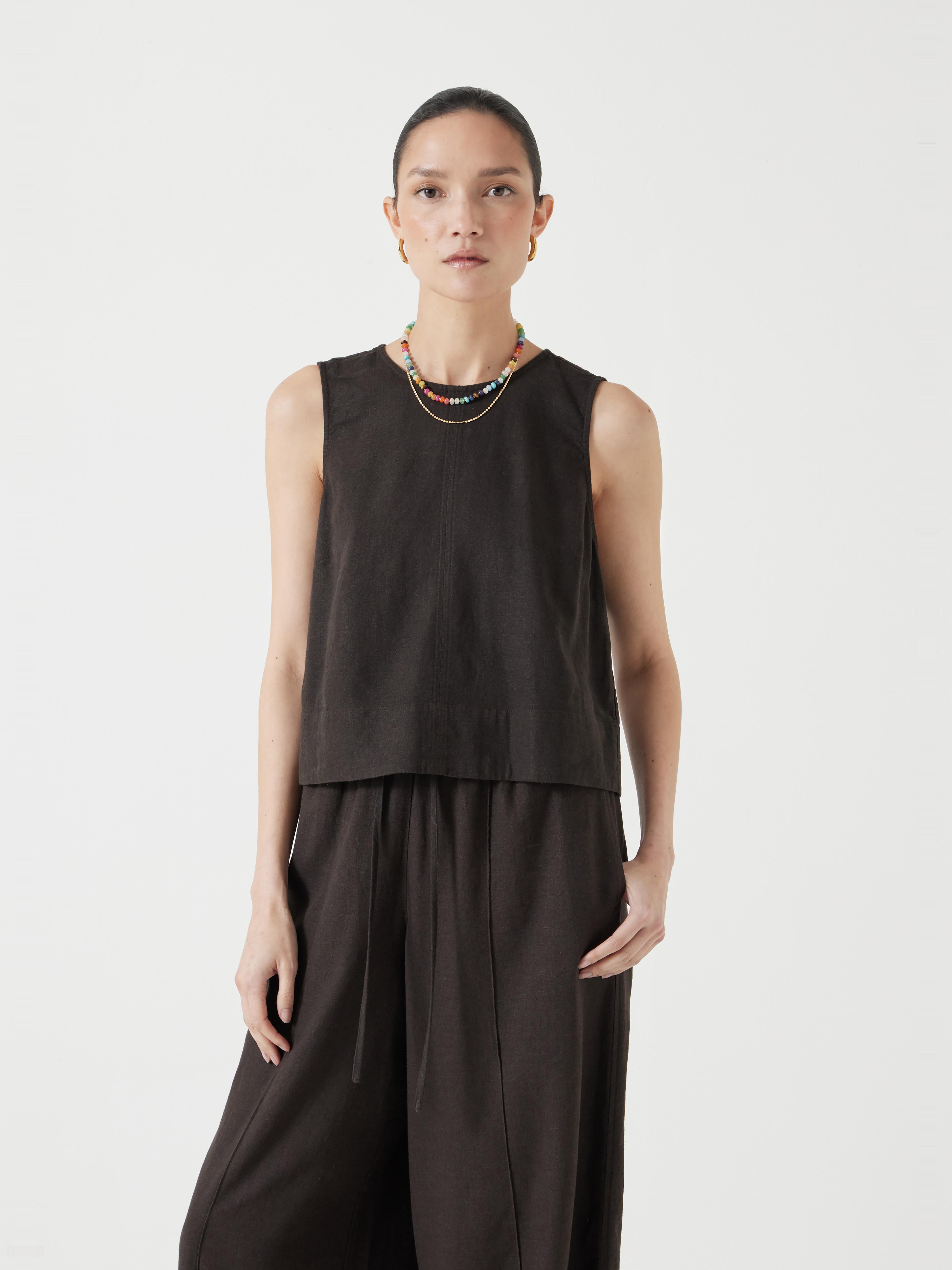 Vera Linen Blend Shell Top