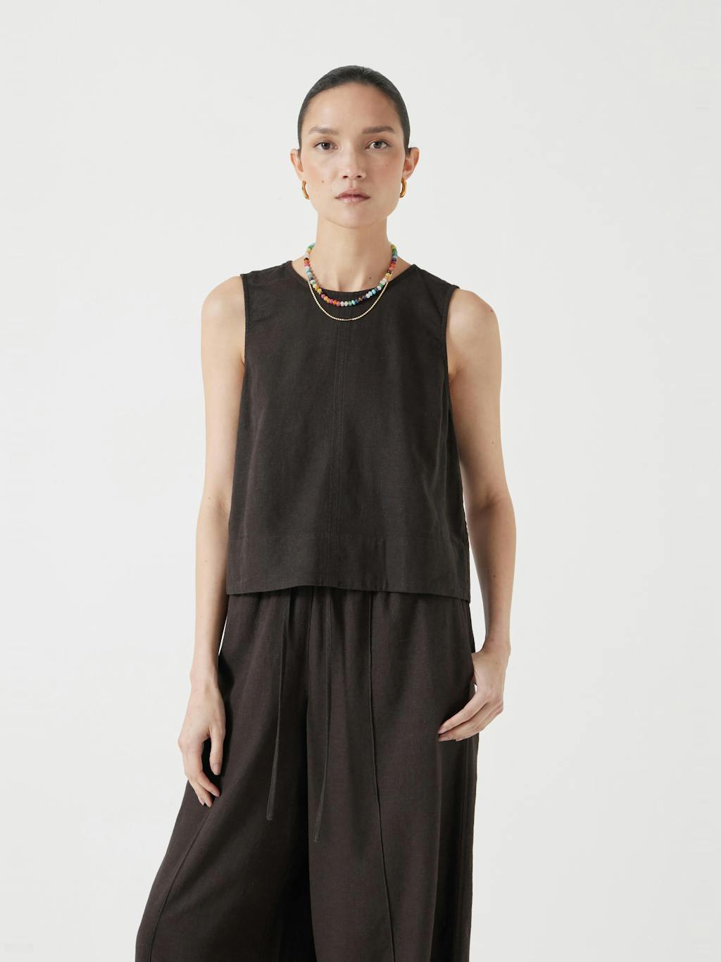 013339-0450-01 Vera Linen Blend Shell Top