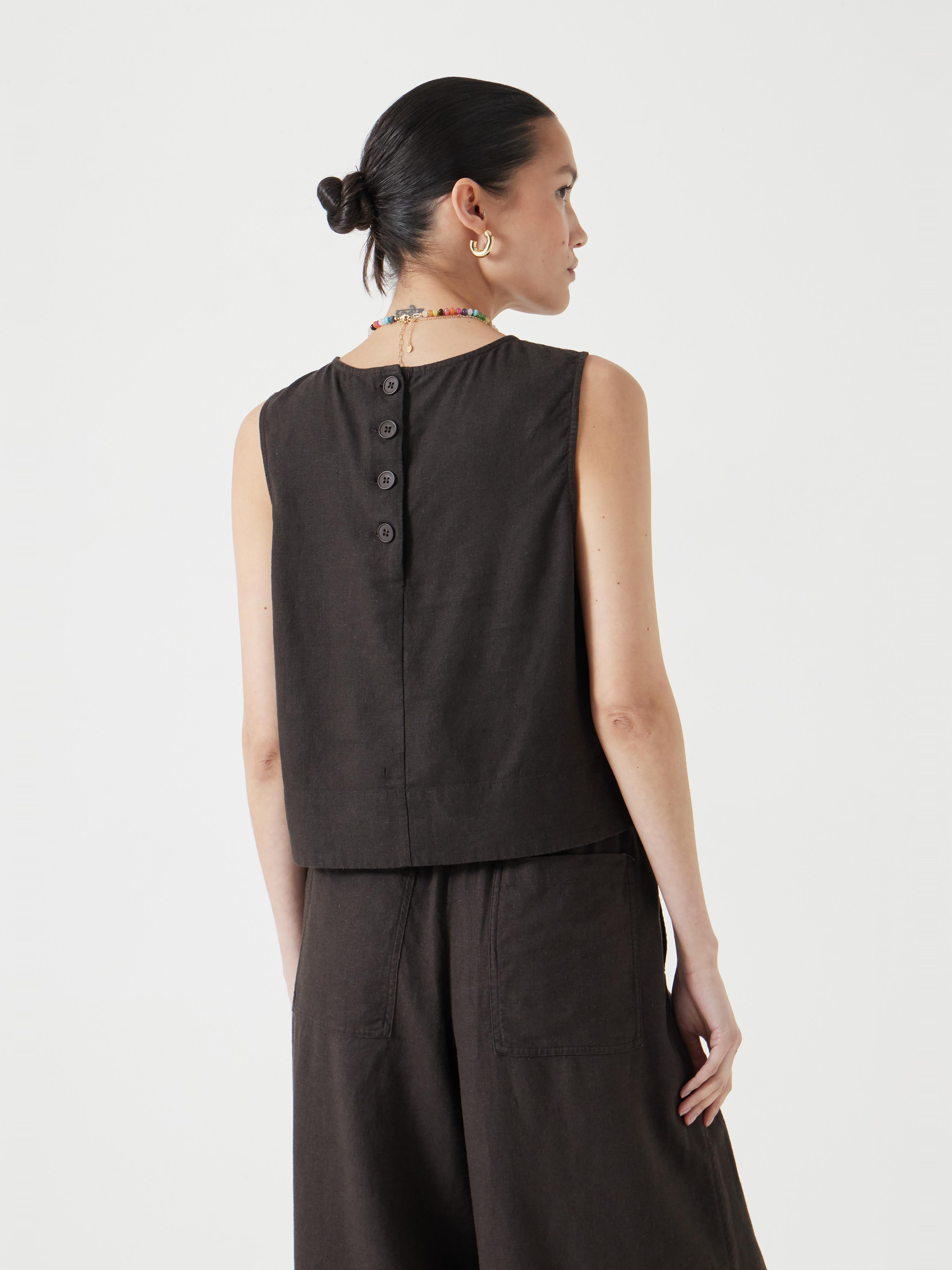 Vera Linen Blend Shell Top