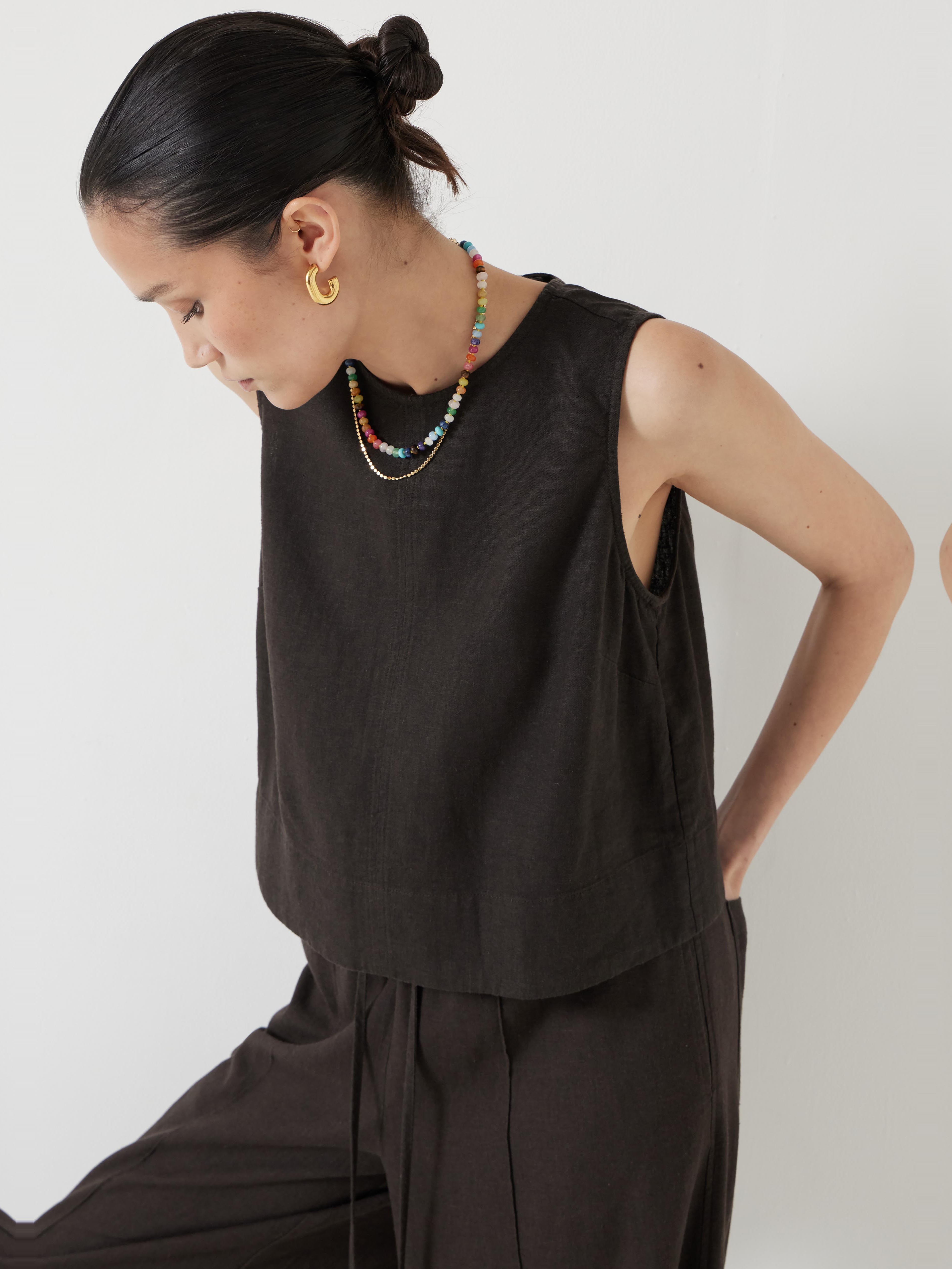 Vera Linen Blend Shell Top