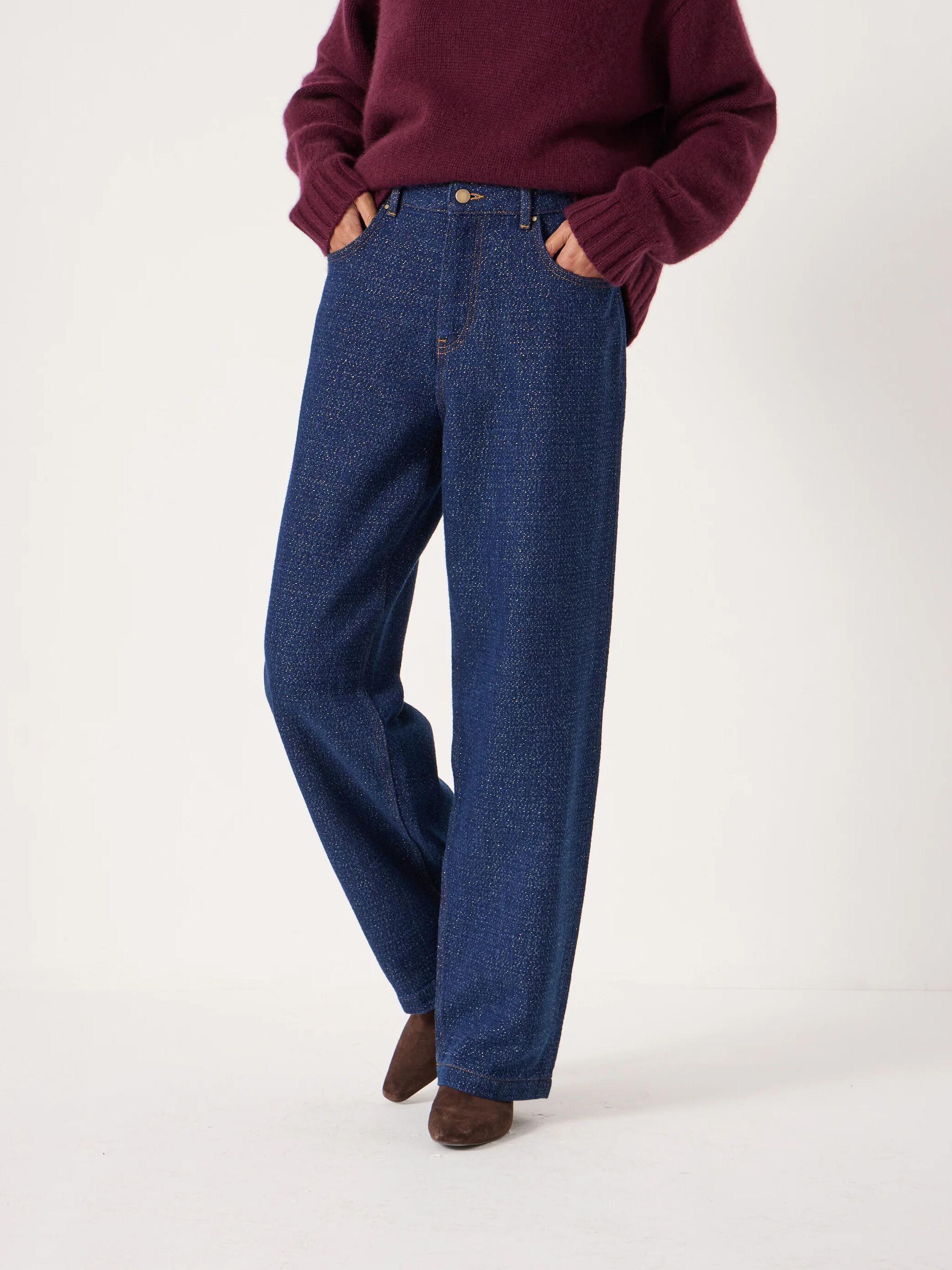 Romy Wide Leg Lurex Jeans