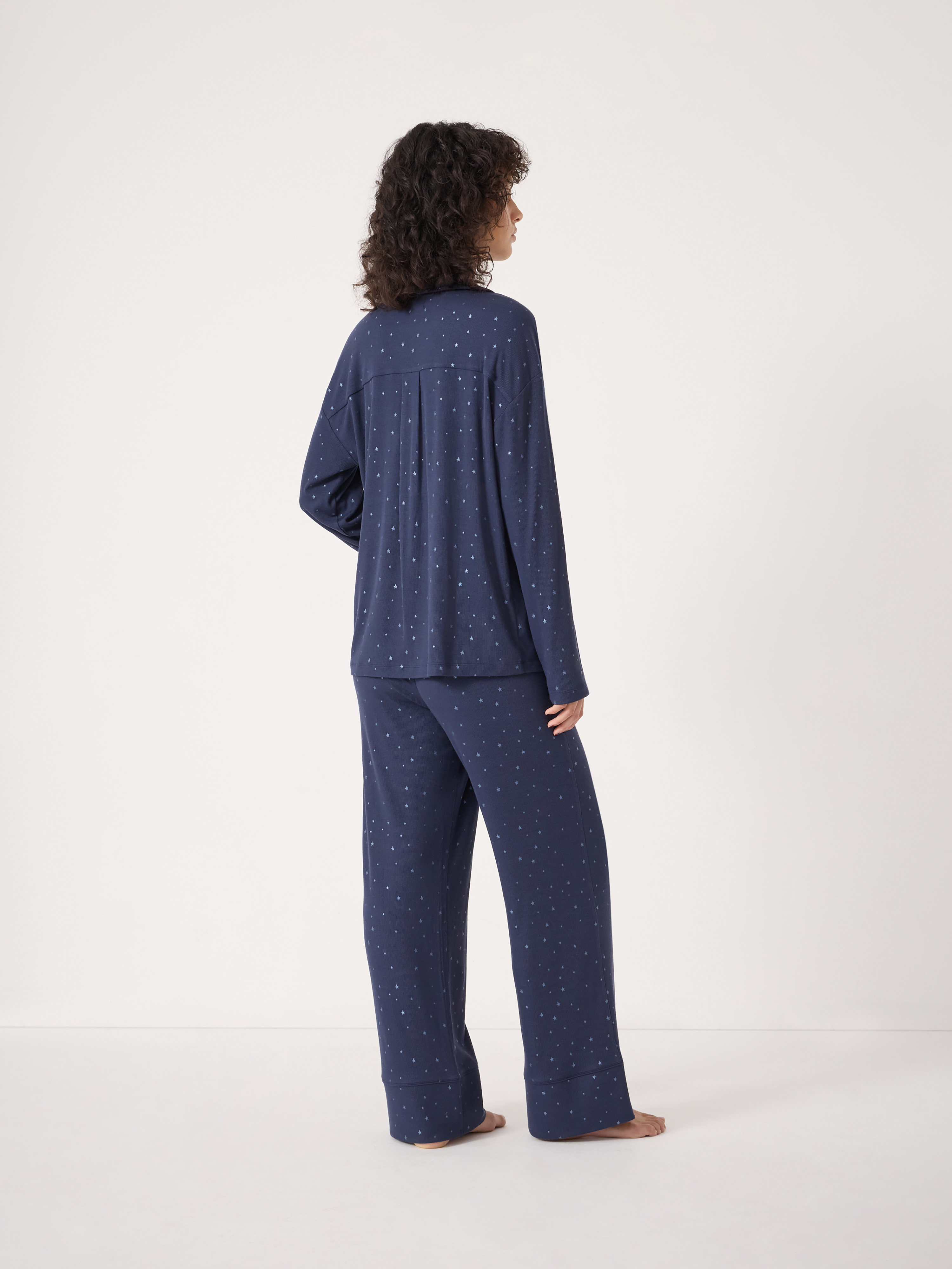 Ribbed Modal Star Printed Pyjamas