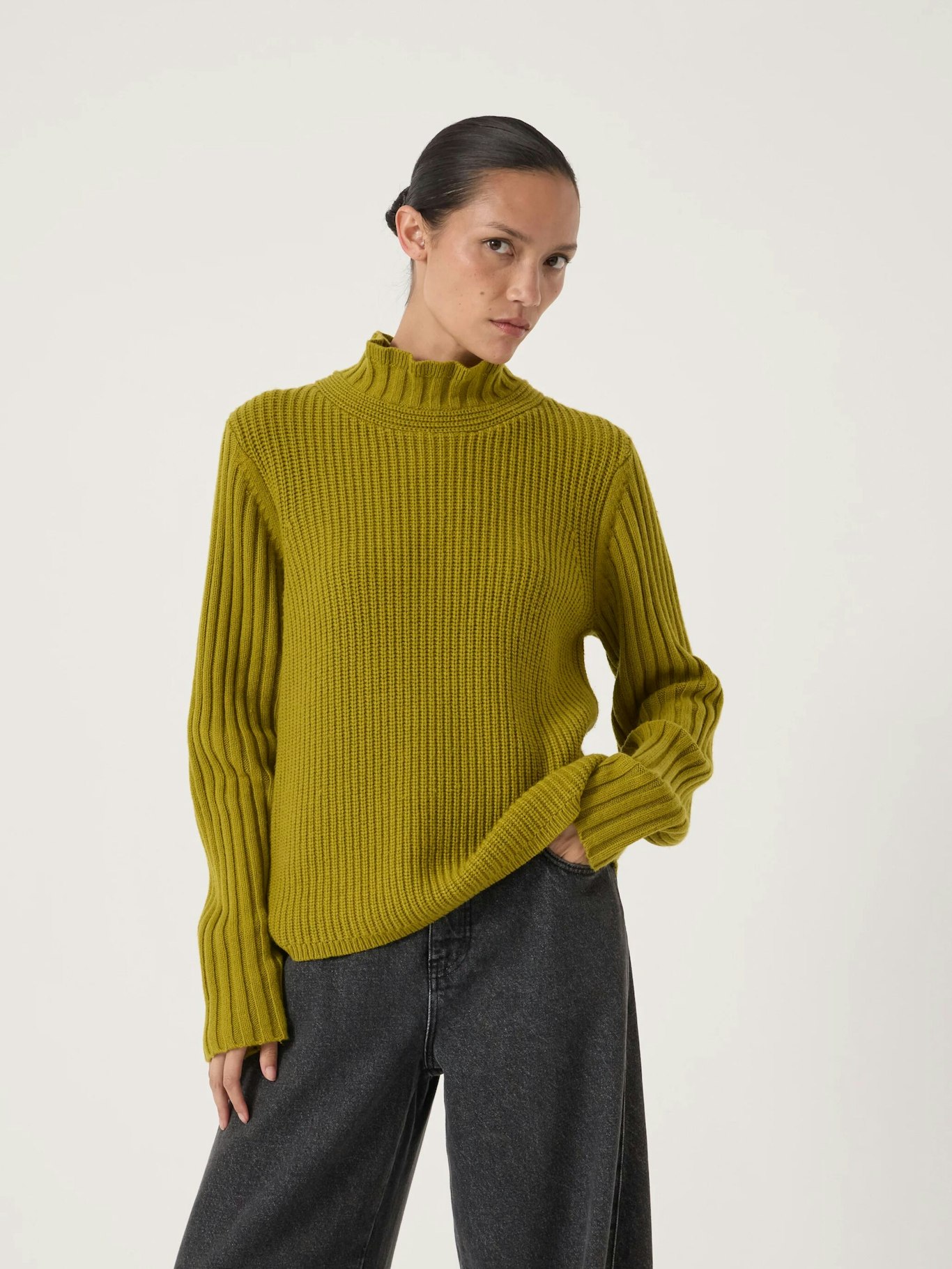 014781-3431-02 Kiley Wool Blend Frill Trim Jumper