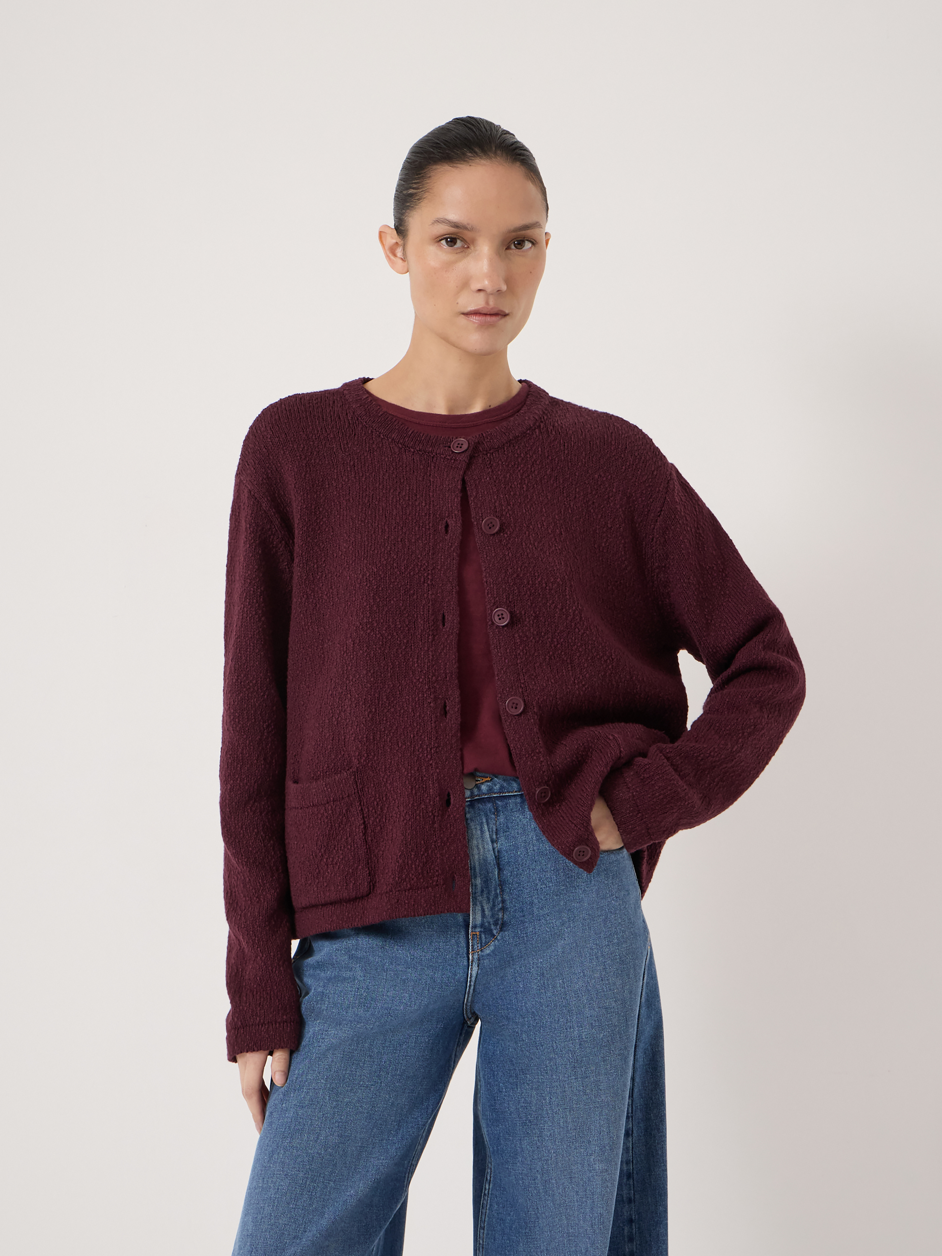 Tess Textured Cotton Blend Cardigan