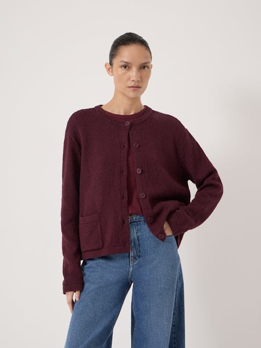 Tess Textured Cotton Blend Cardigan