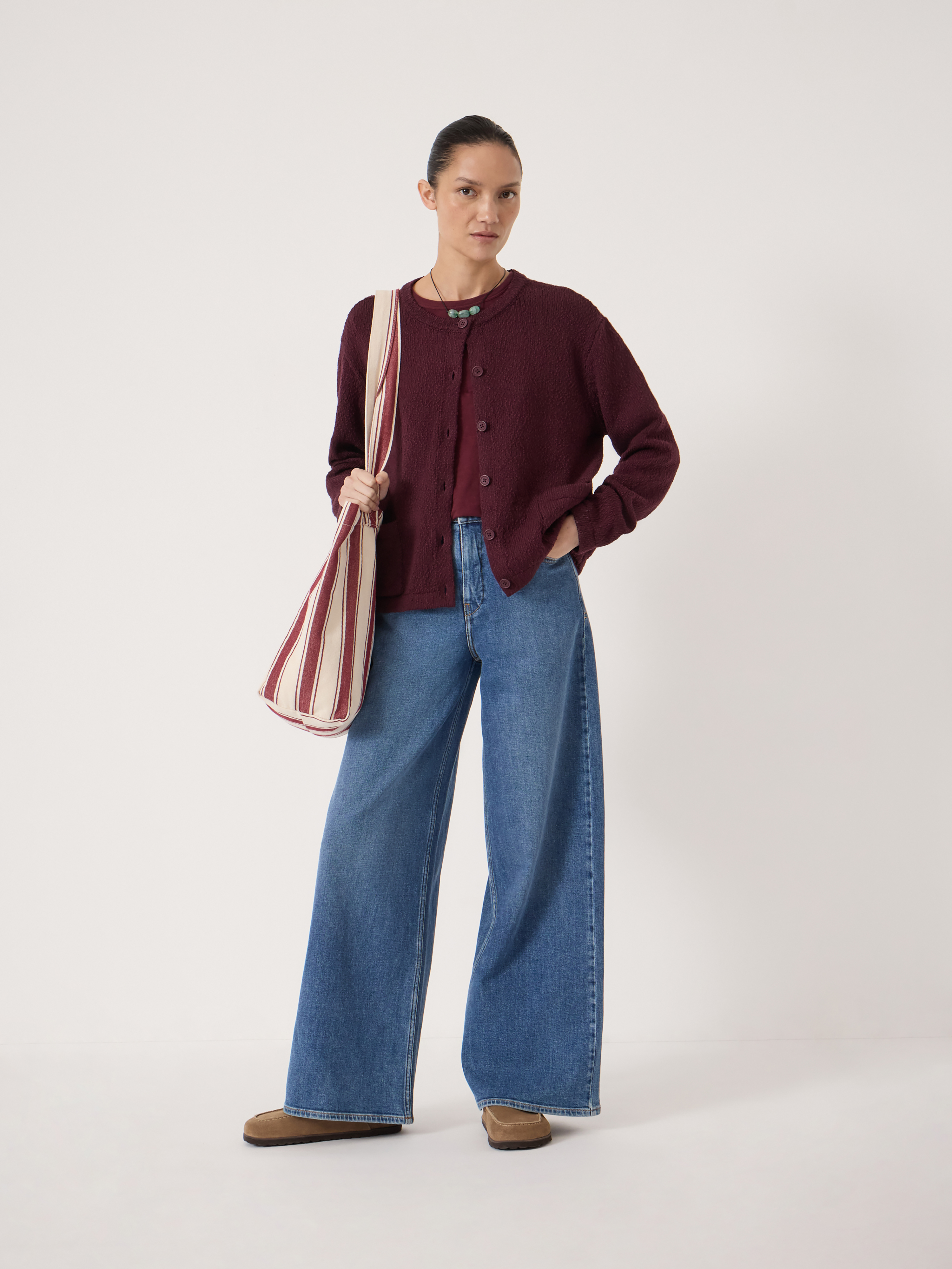 Tess Textured Cotton Blend Cardigan