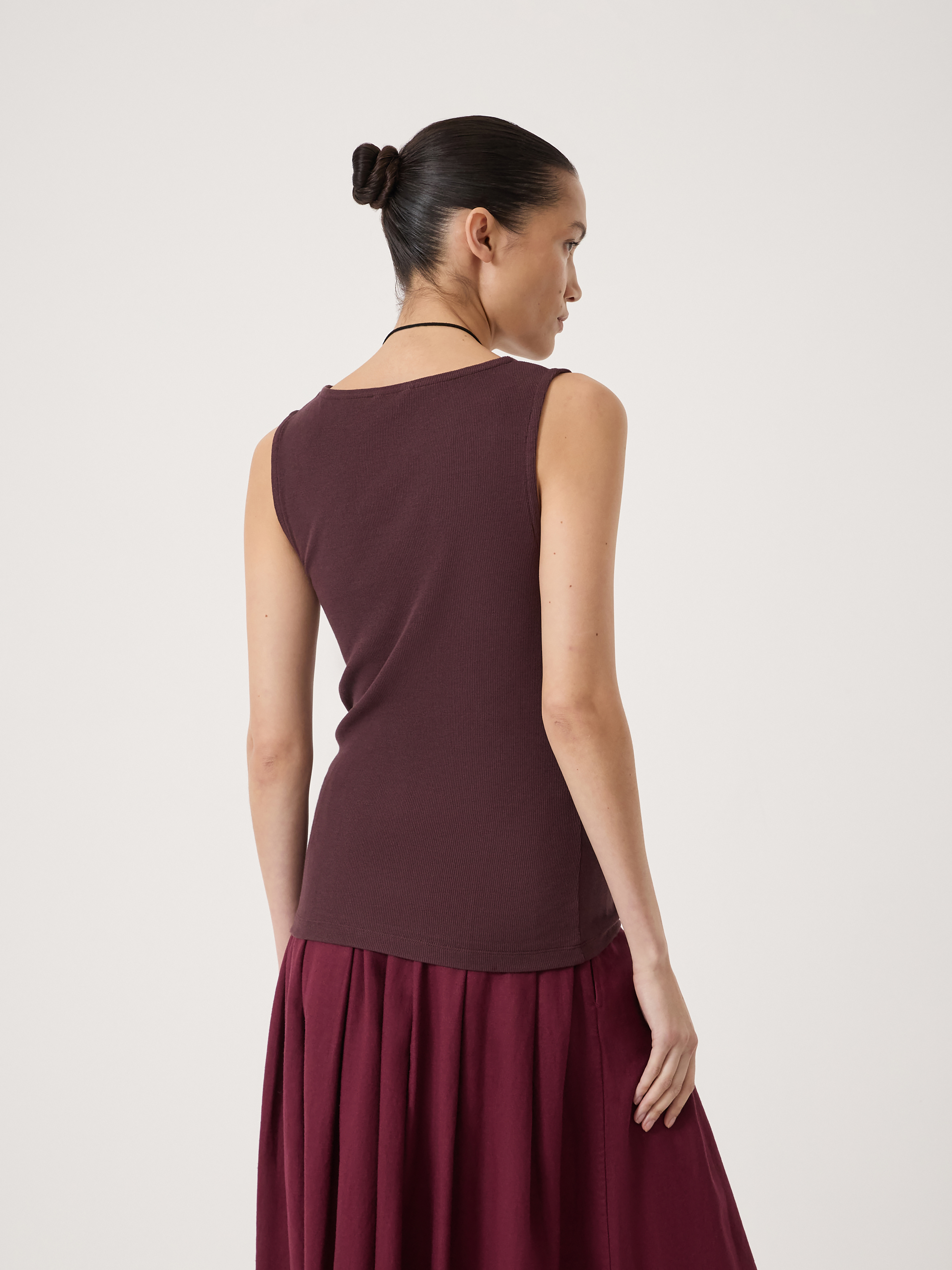 Micah Boat Neck Cotton Ribbed Vest