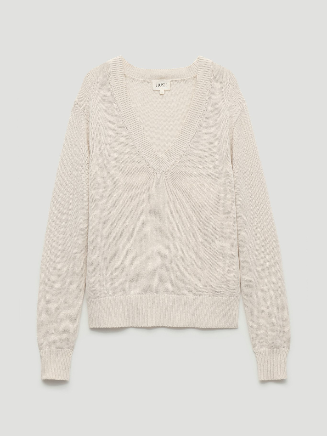 015098-0340-07 Coralie Linen Blend V Neck Jumper