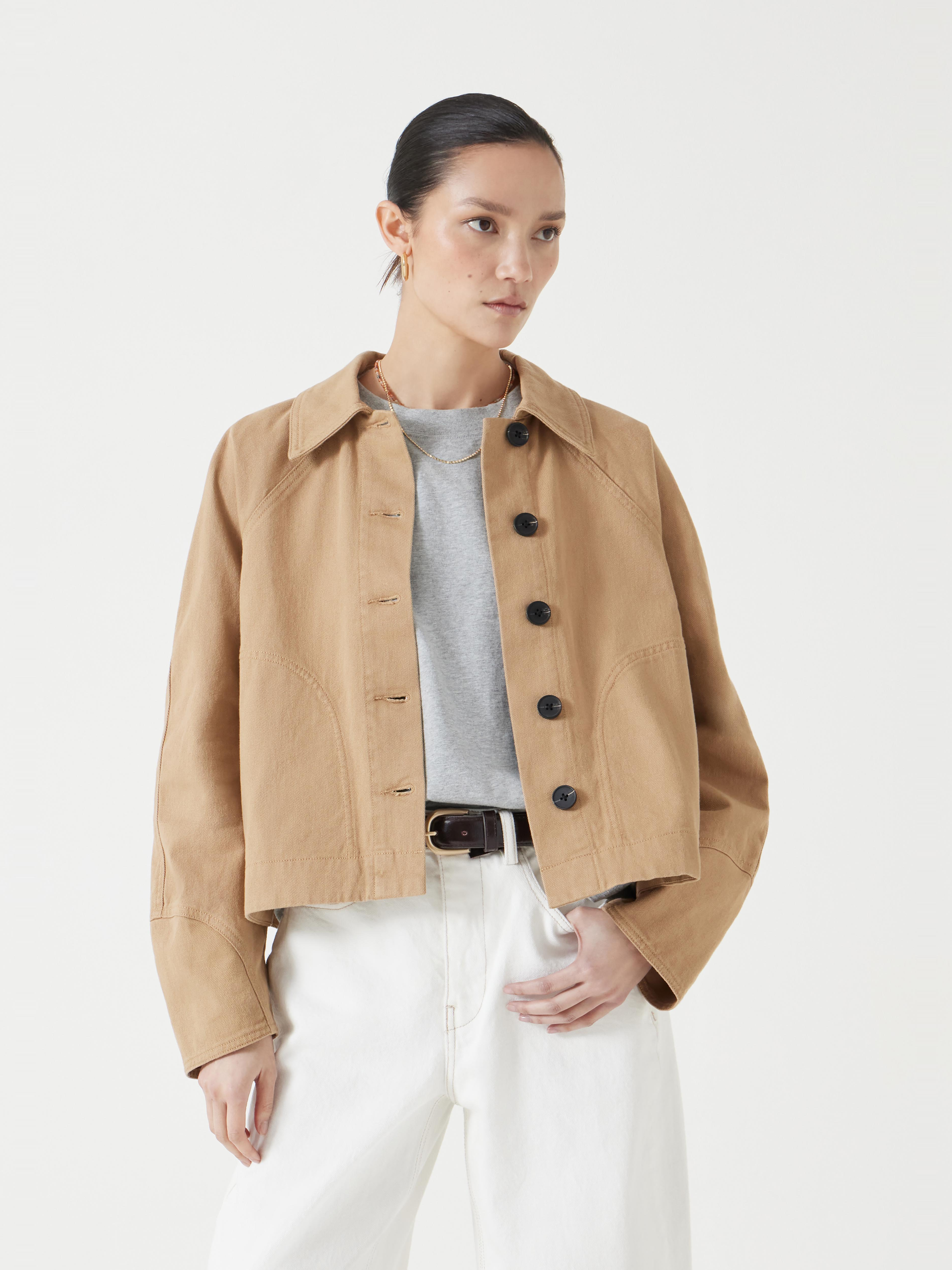 Cotton Barrel Sleeve Swing Jacket