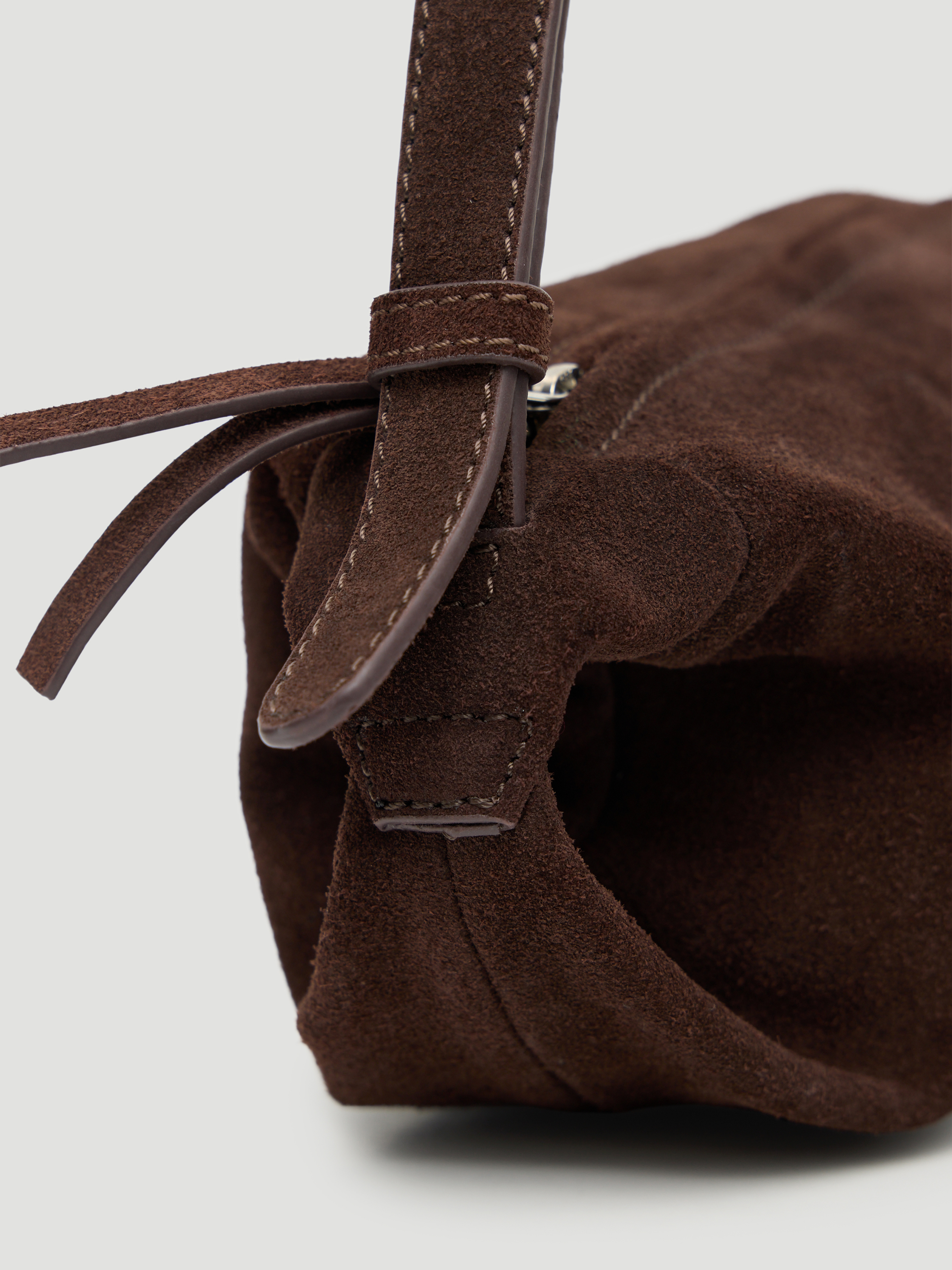Suede Barrel Bag