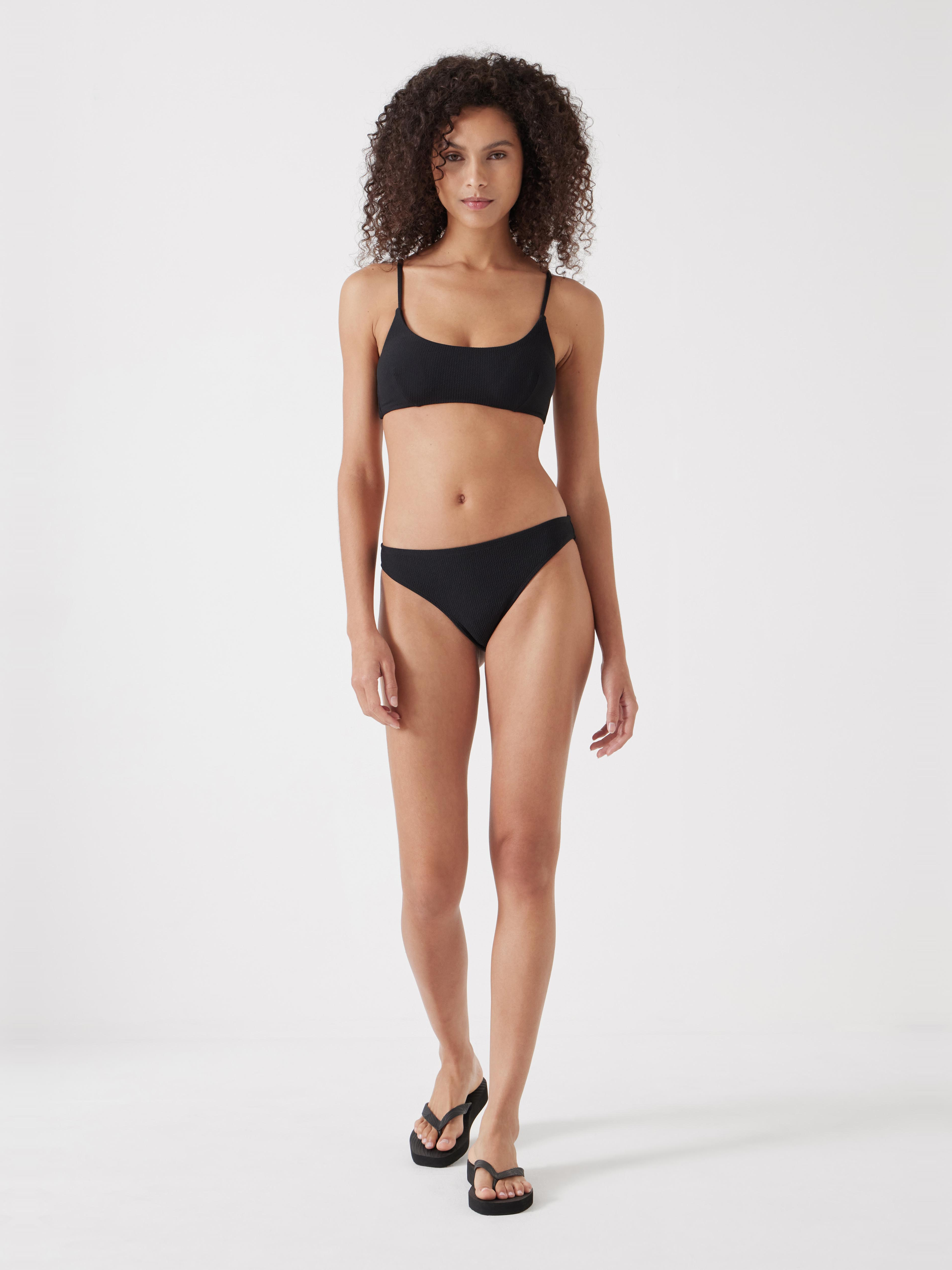 Square Neck Texture Bikini Top