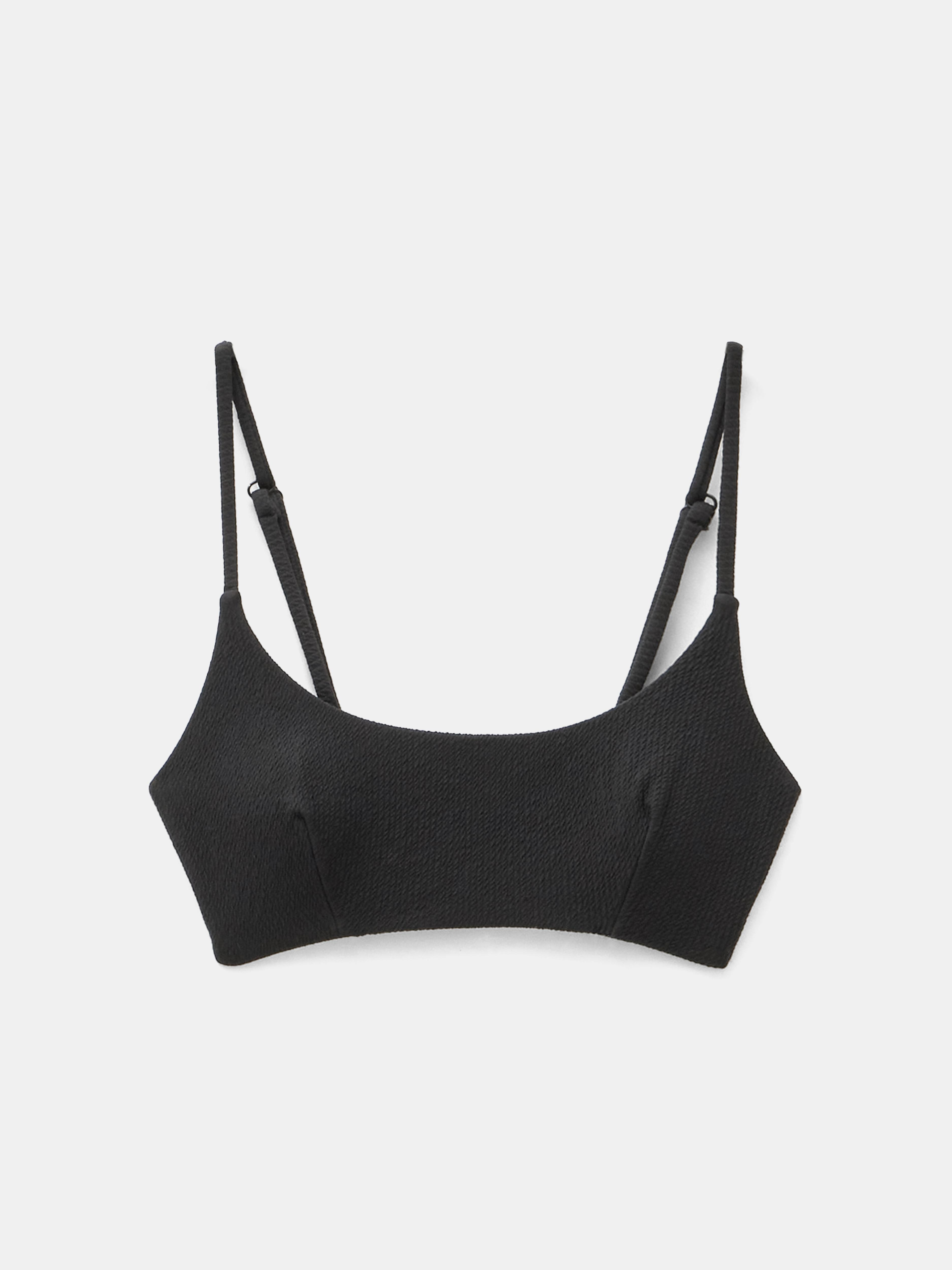 Square Neck Texture Bikini Top