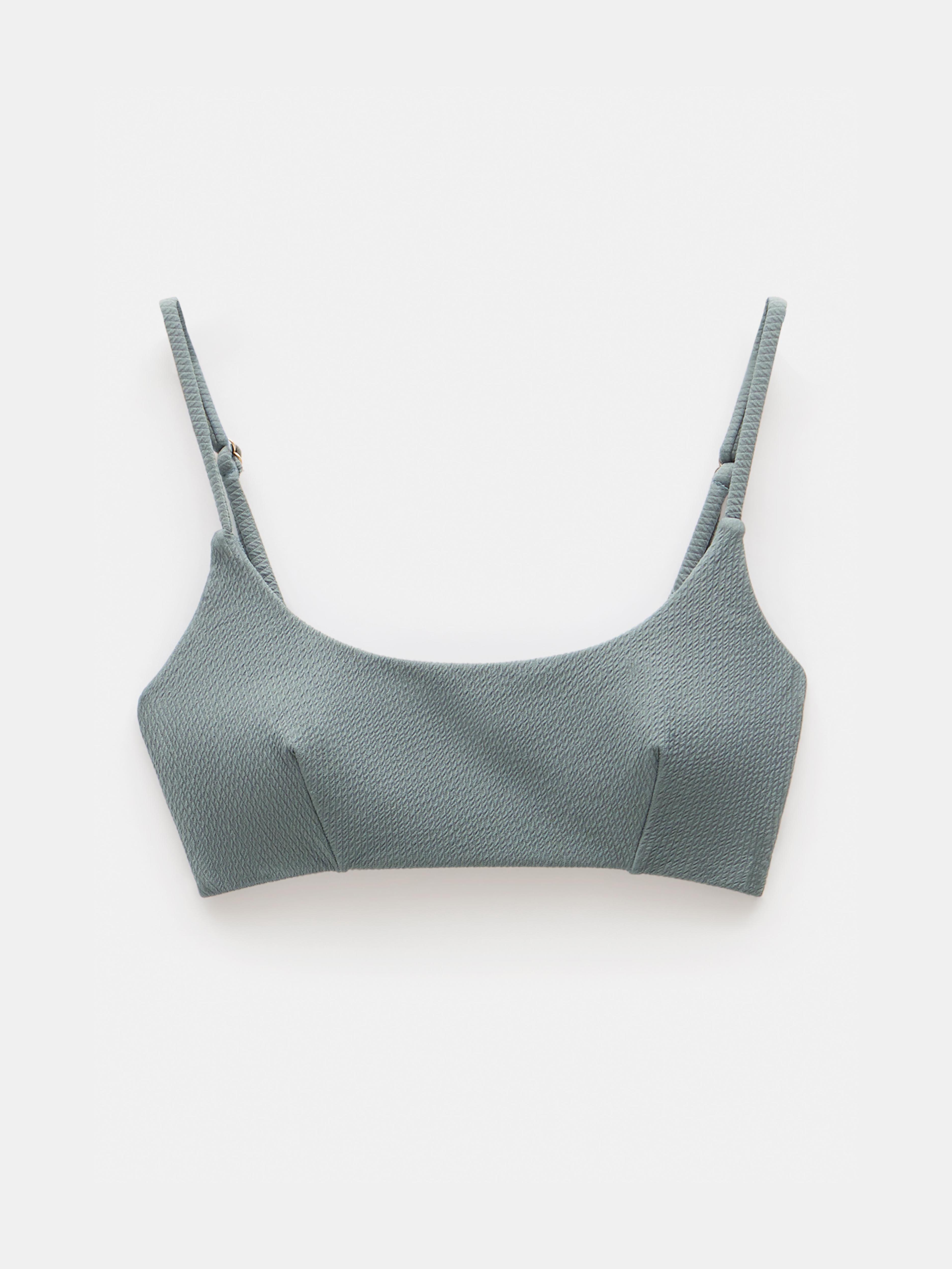 Square Neck Texture Bikini Top