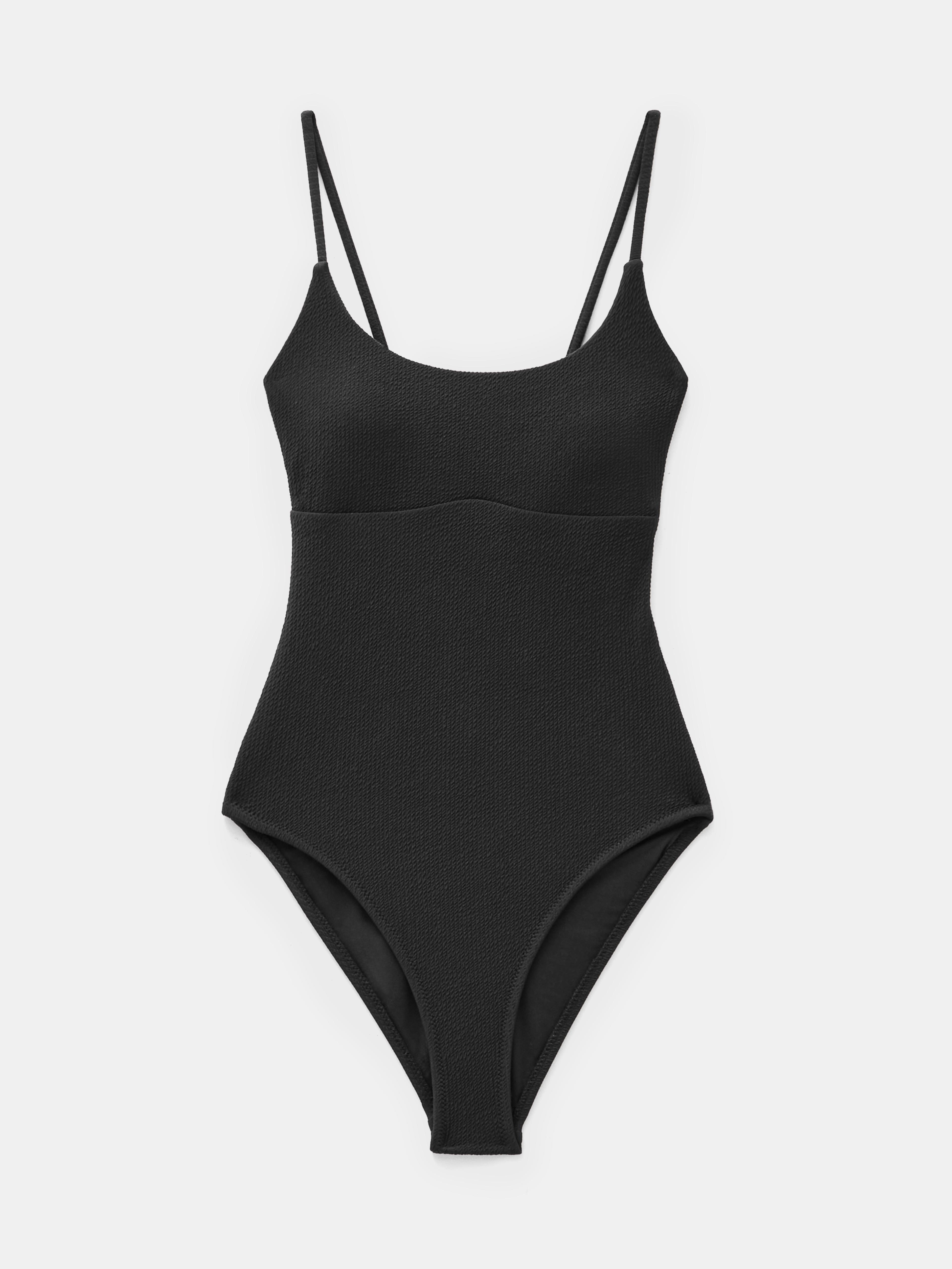 Square Neck Texture Swimsuit