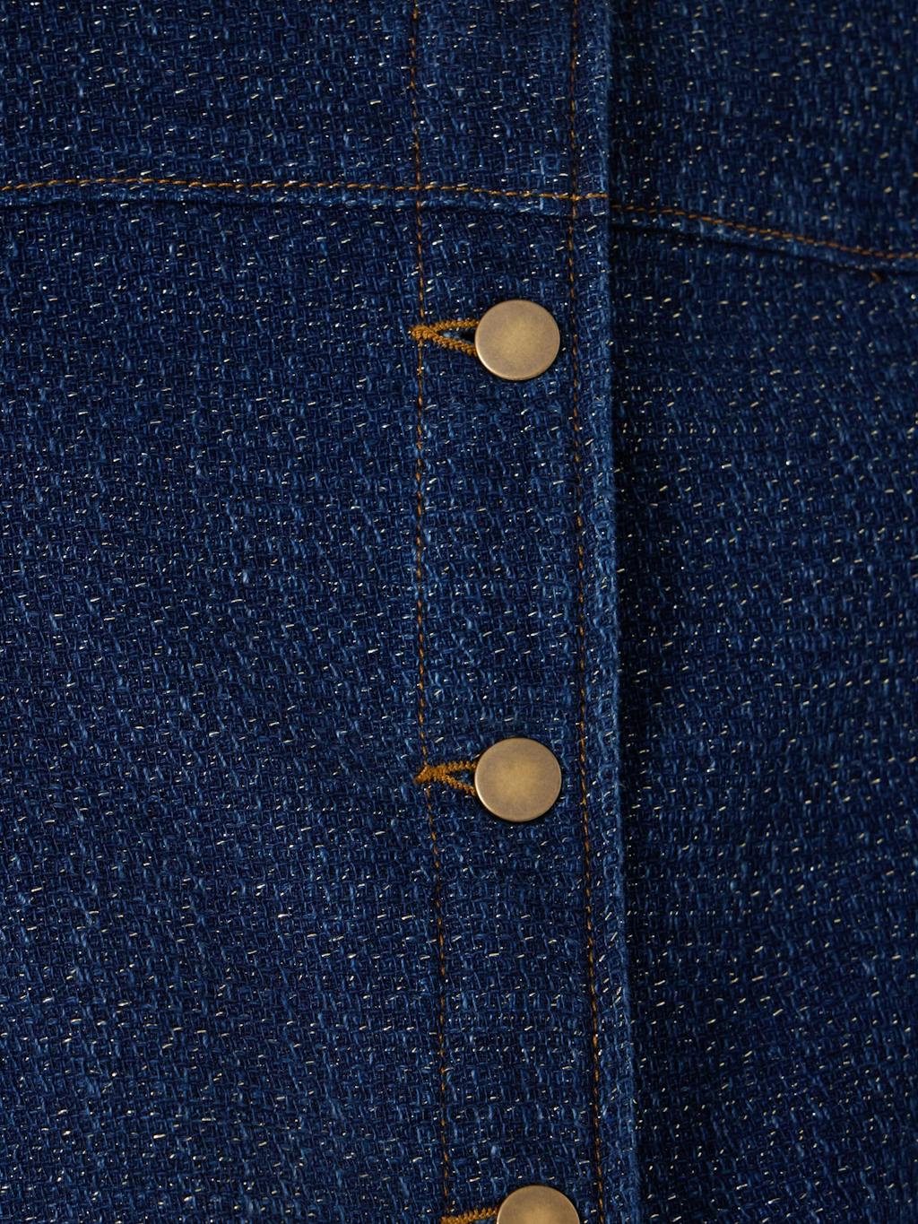 014735-2977-04 Collarless Lurex Denim Jacket