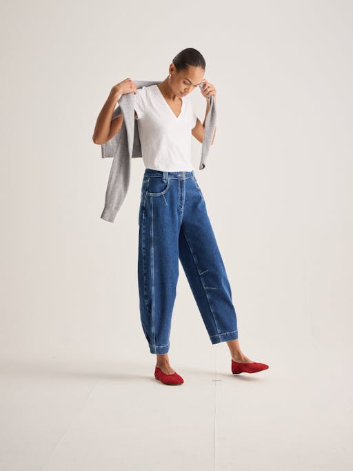 Bryce Seam Detail Barrel Leg Jeans