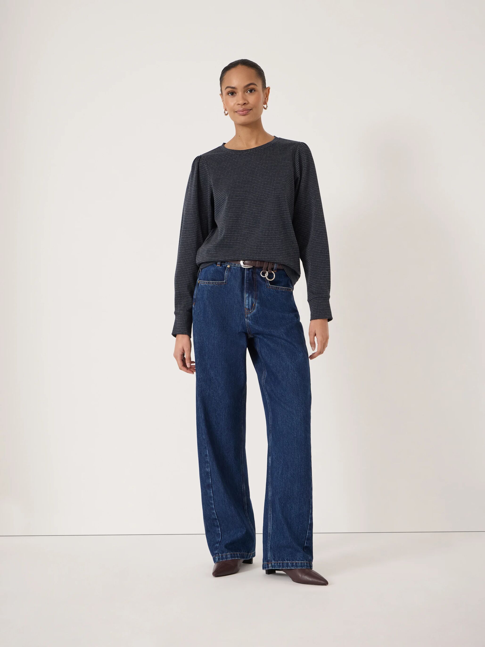 Emily Check Jersey Top