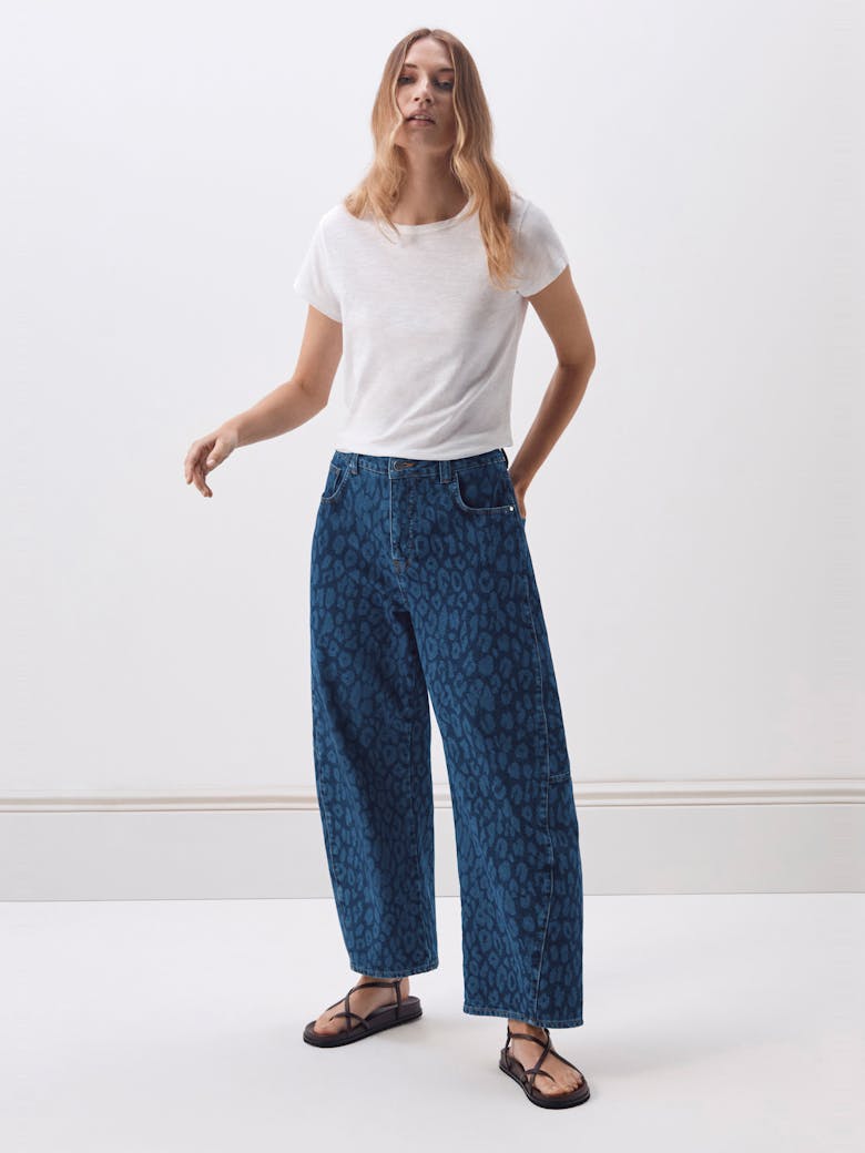 Cropped Bree Horseshoe Barrel Leg Jeans