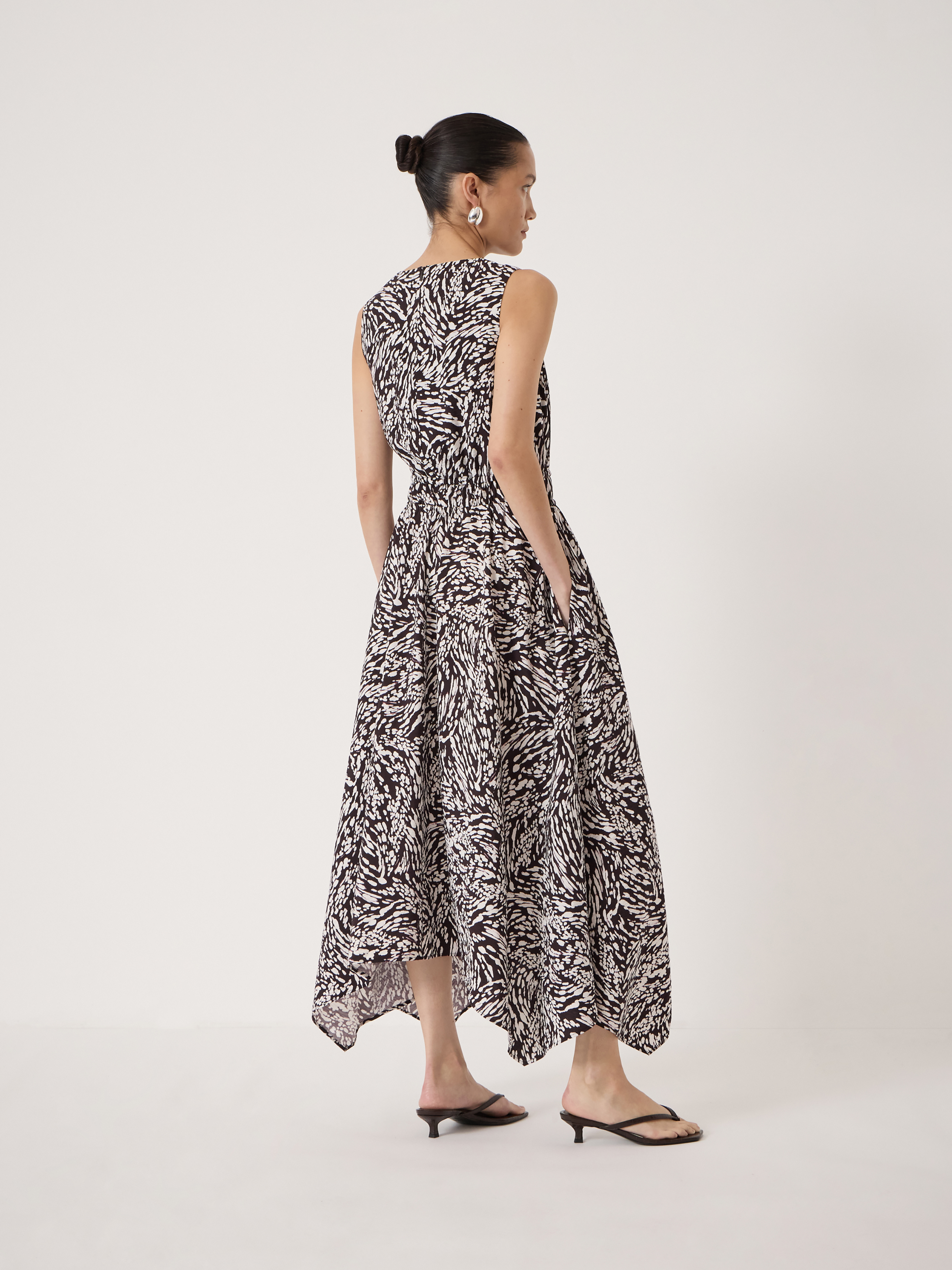 Estie Cowl Neck Hanky Hem Dress