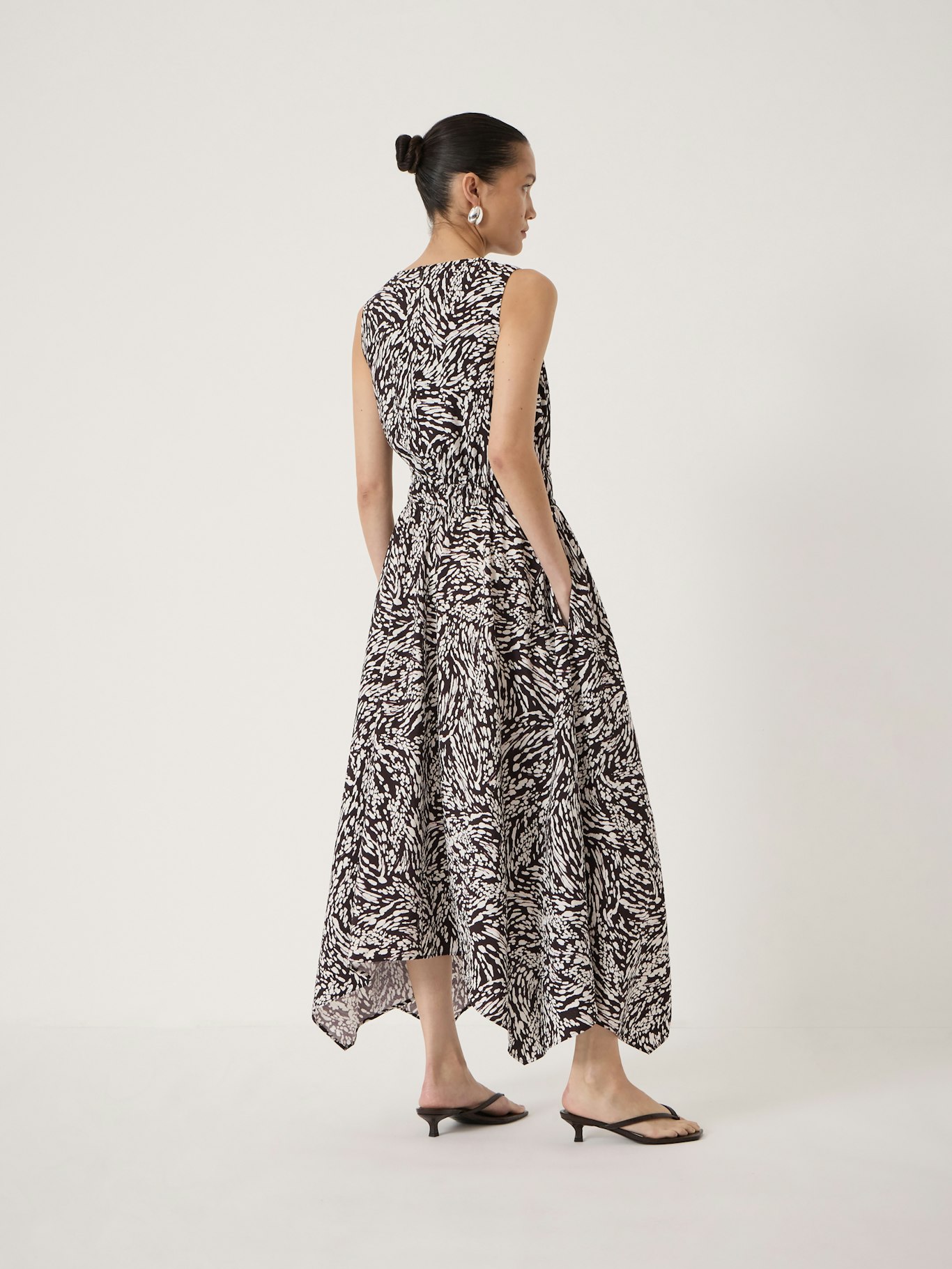 014609-4909-03 Estie Cowl Neck Hanky Hem Dress