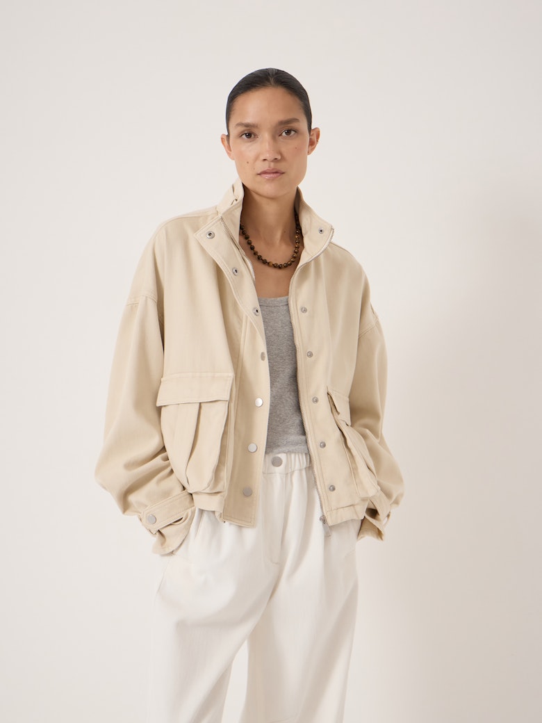 Melinda Supersoft Relaxed Funnel Neck Utility Jacket