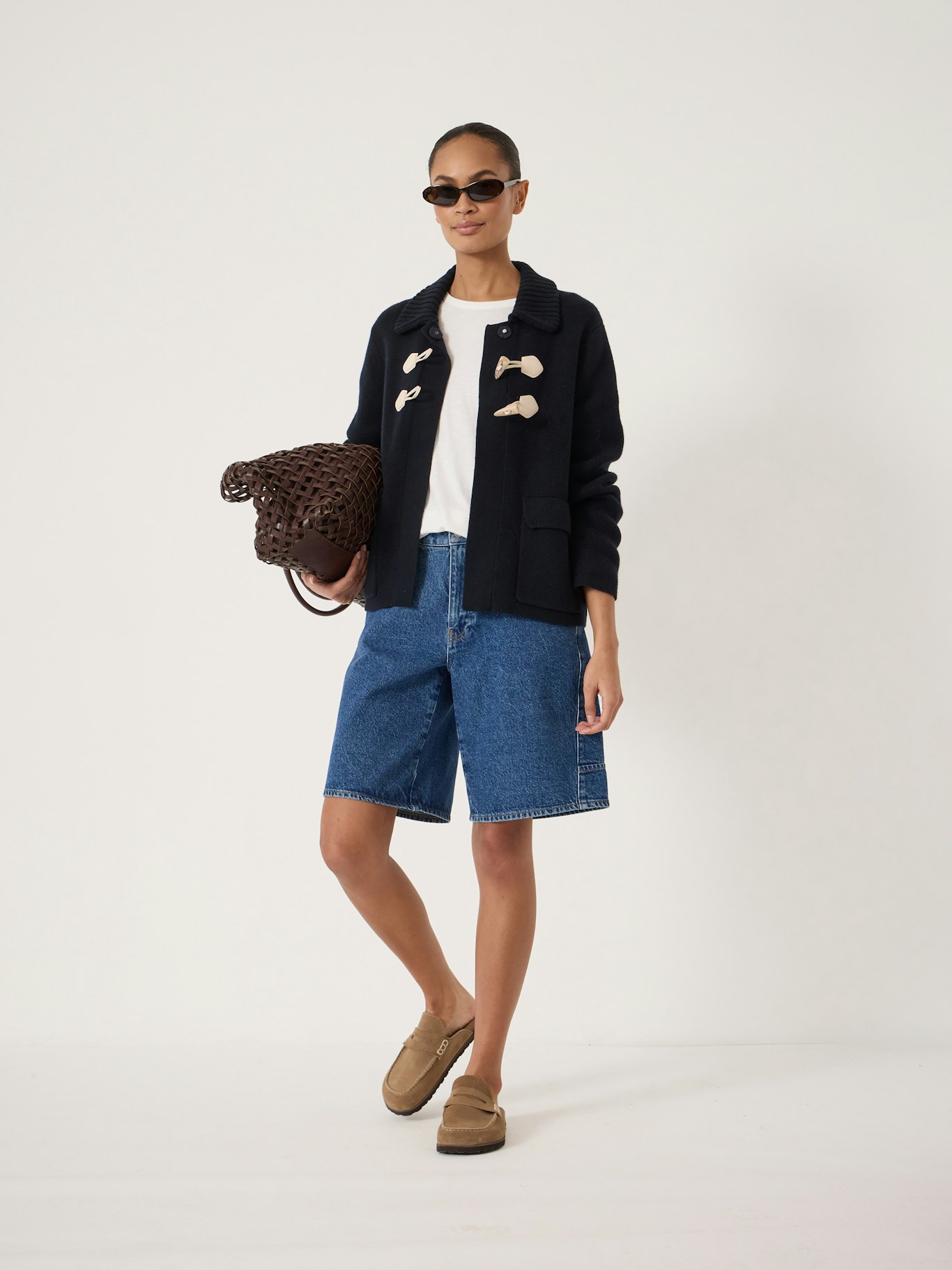 014523-1658-02 Dora Duffel Trim Wool Blend Cardigan