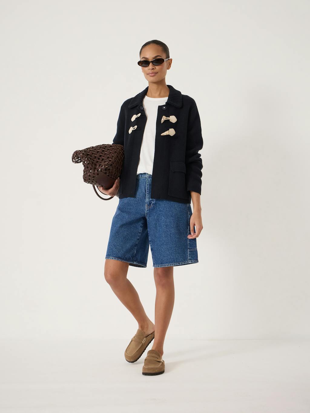 014523-1658-02 Dora Duffel Trim Wool Blend Cardigan