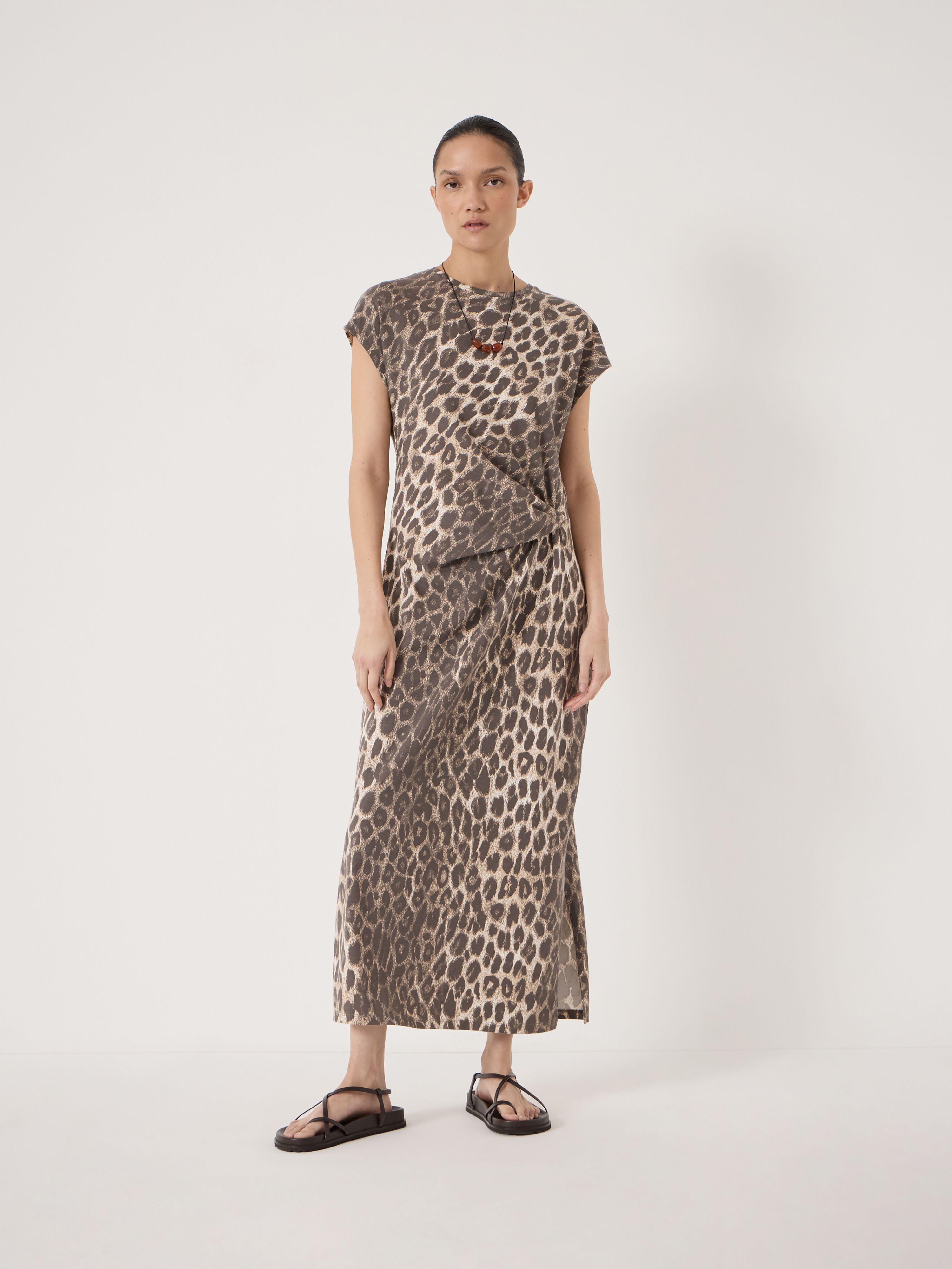 Athena Twist-Detail Jersey Dress