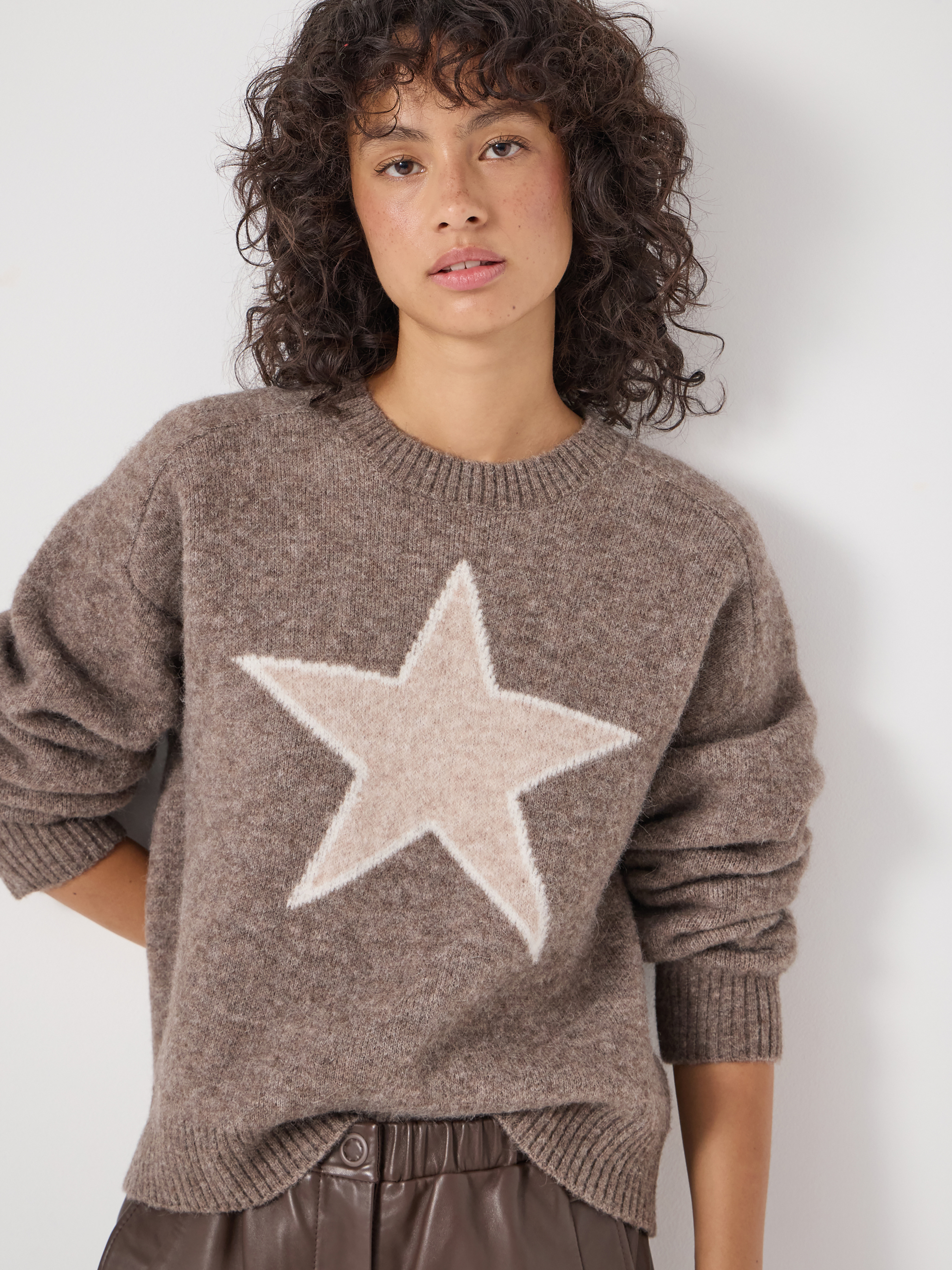 Wool Blend Star Jacquard Jumper