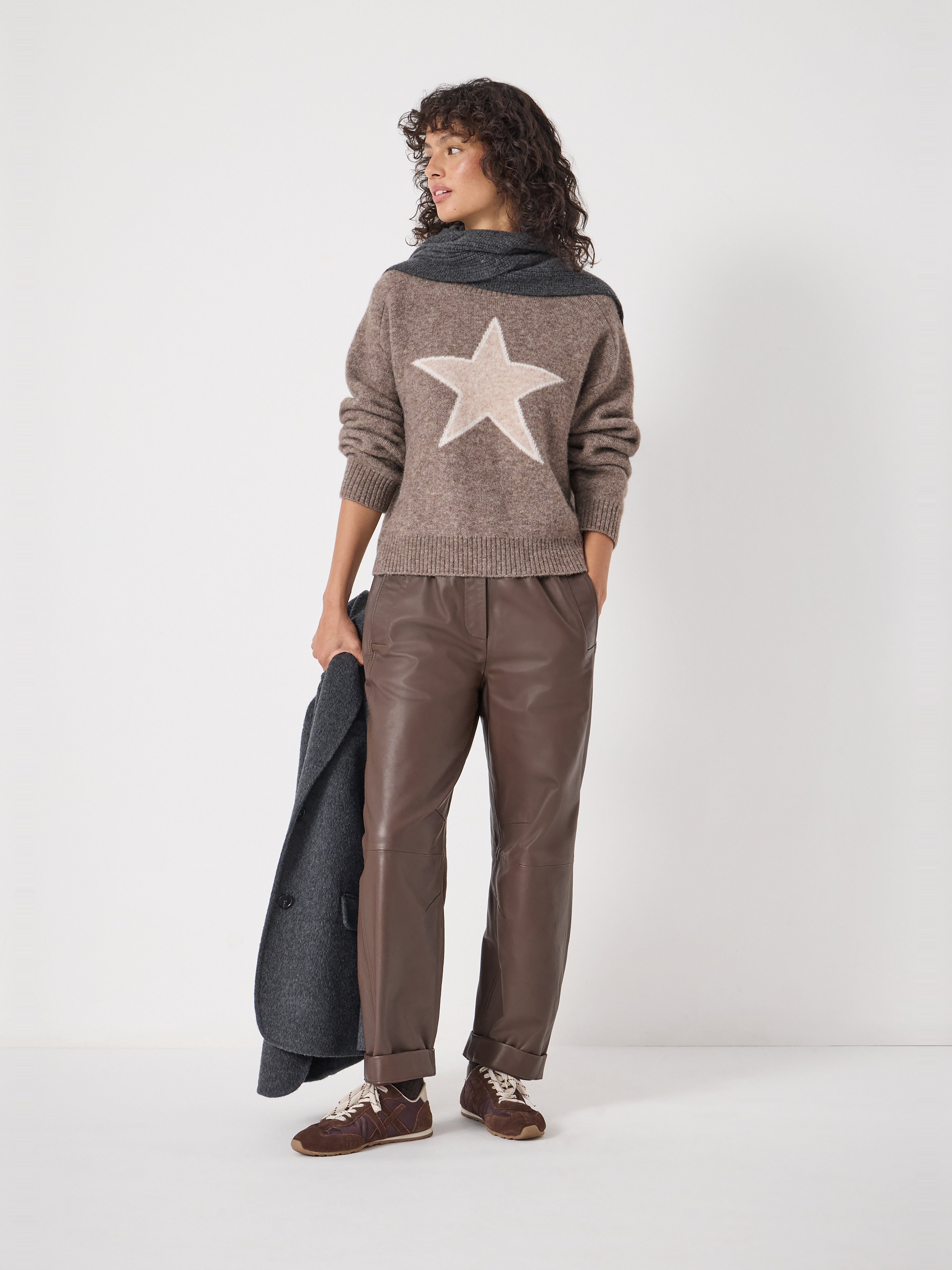Wool Blend Star Jacquard Jumper