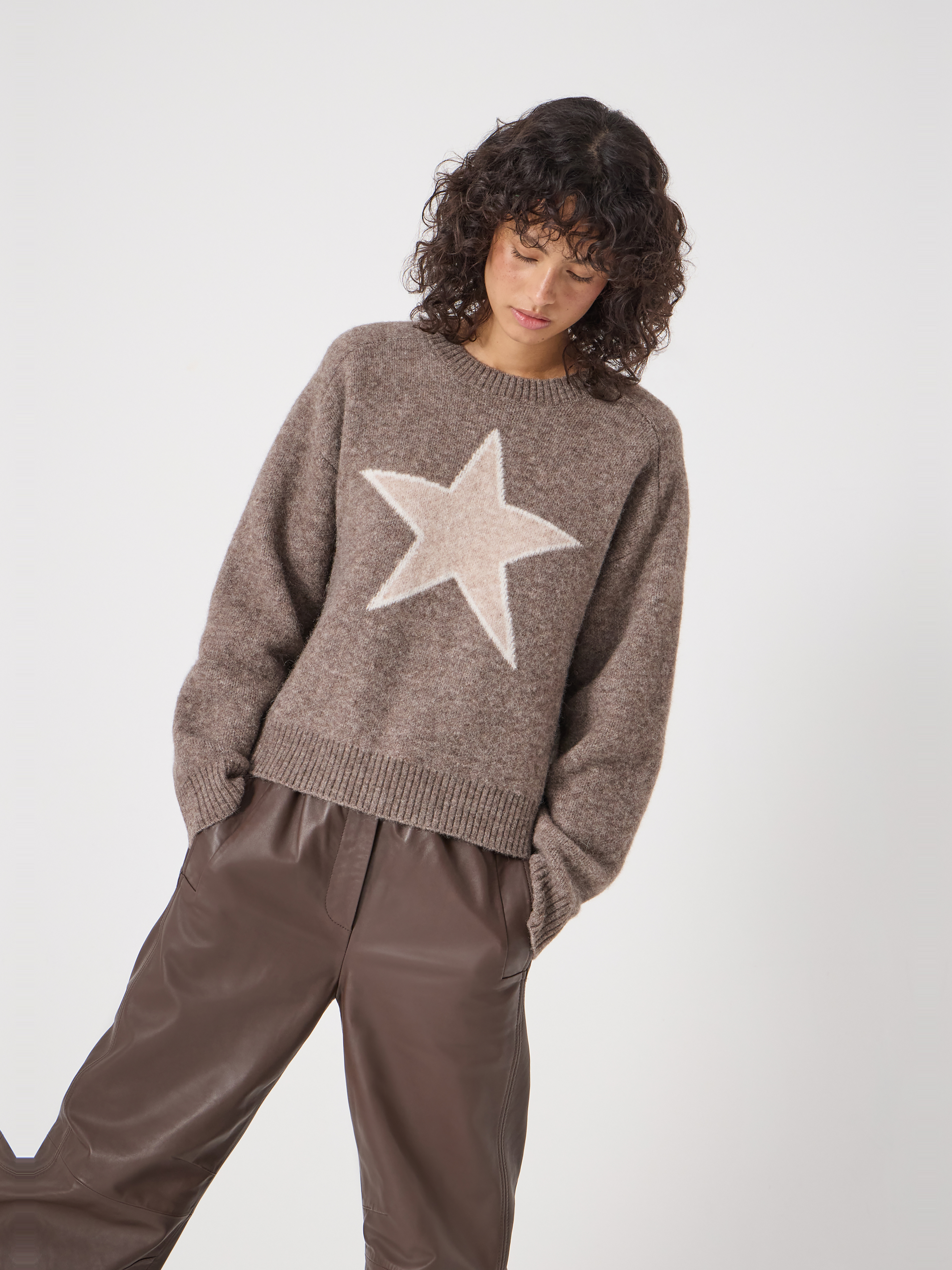 Wool Blend Star Jacquard Jumper