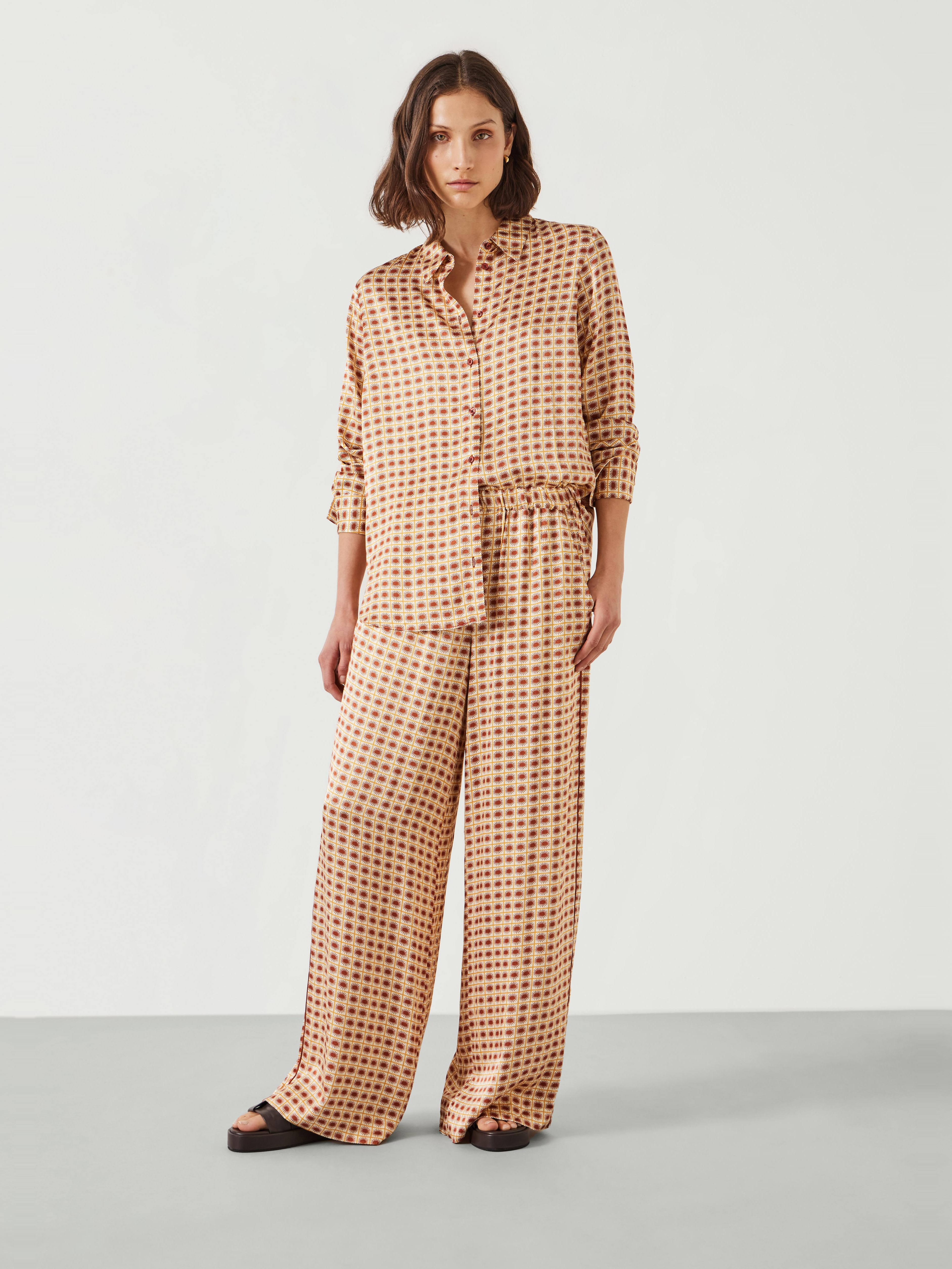 Rita Printed Wide Leg Trousers