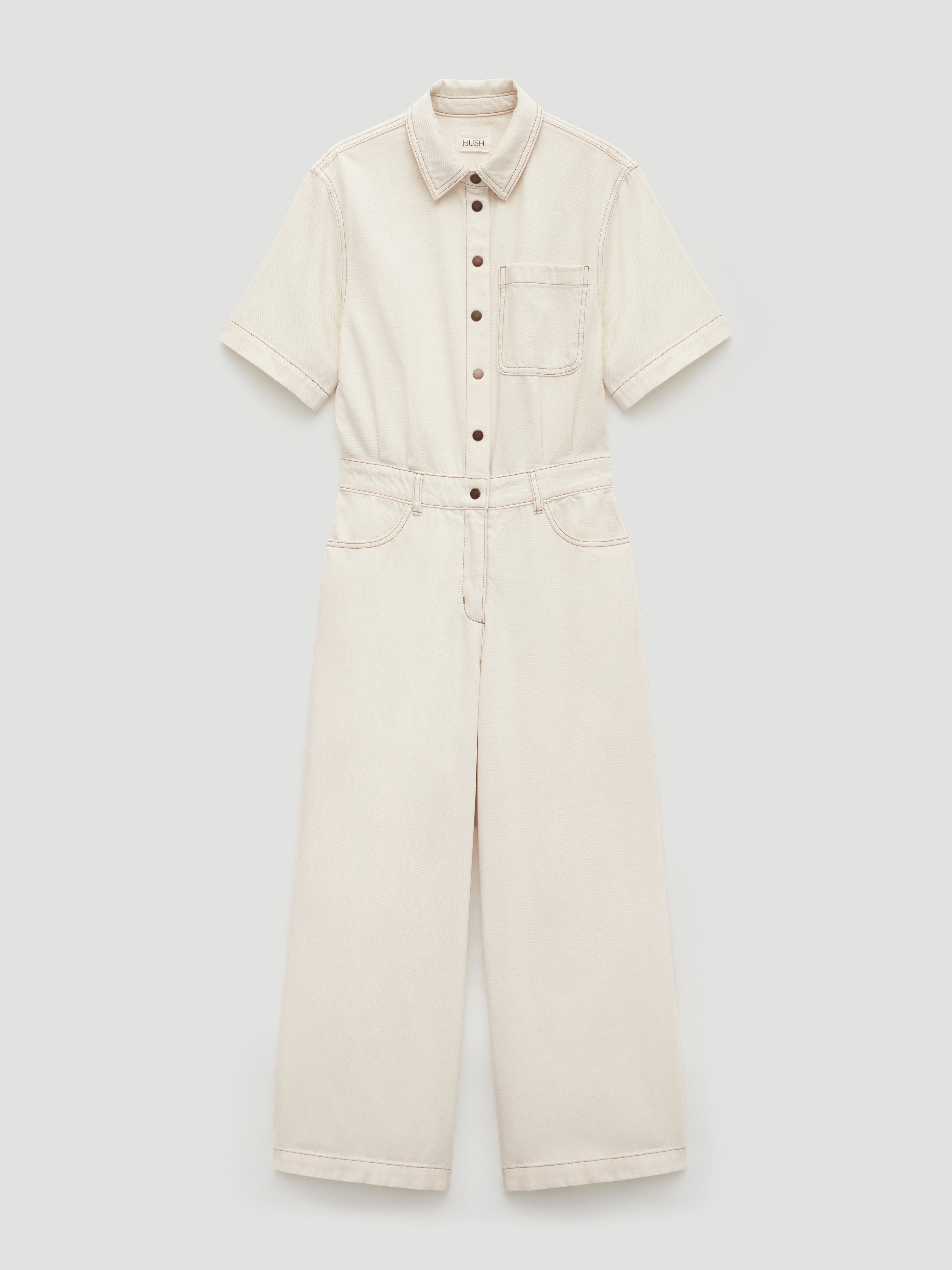 Axelle Check Wide Leg Cotton Blend Trouser