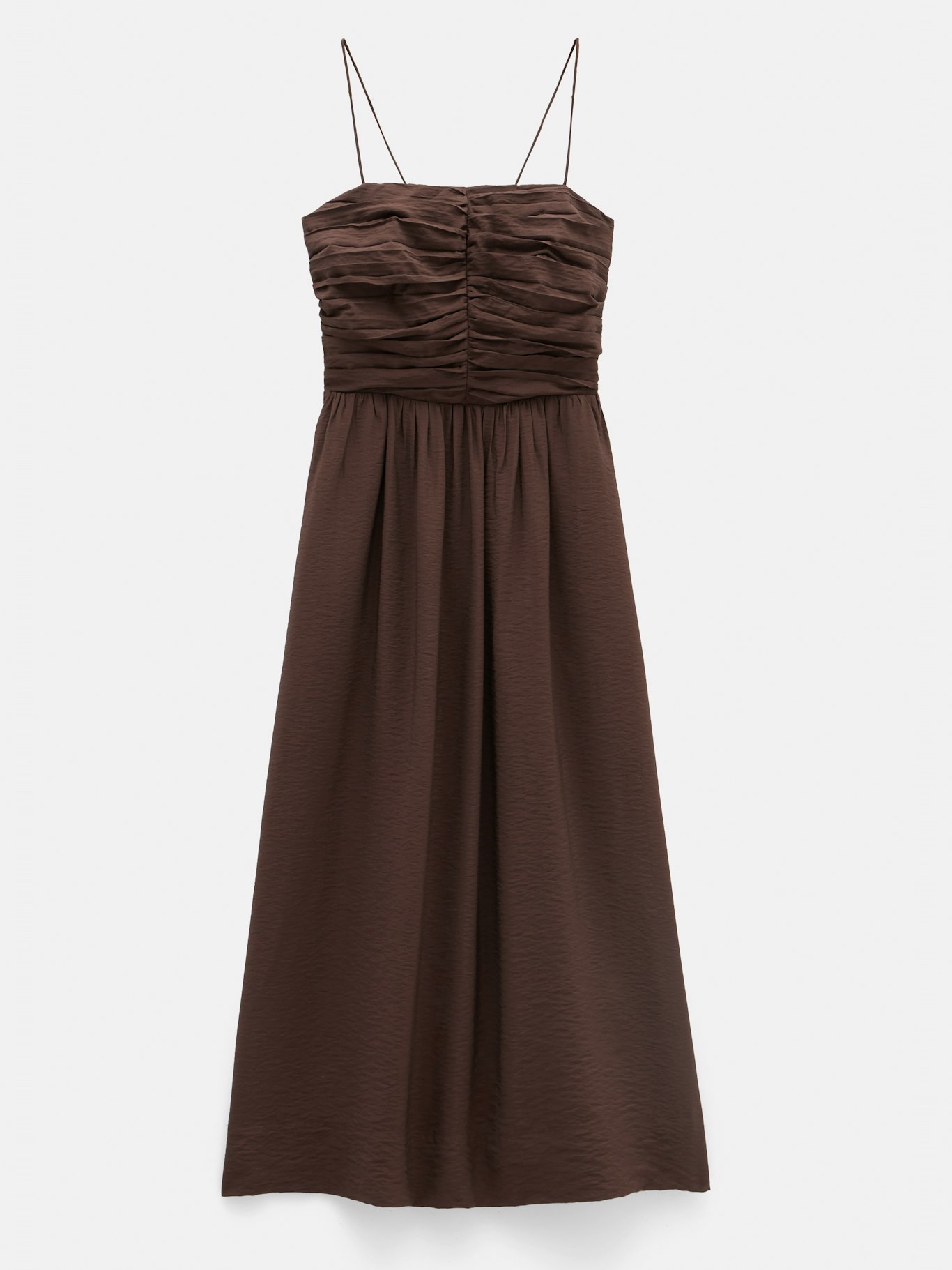 012870-0067-07 Air Flow Strappy Gathered Midi Dress