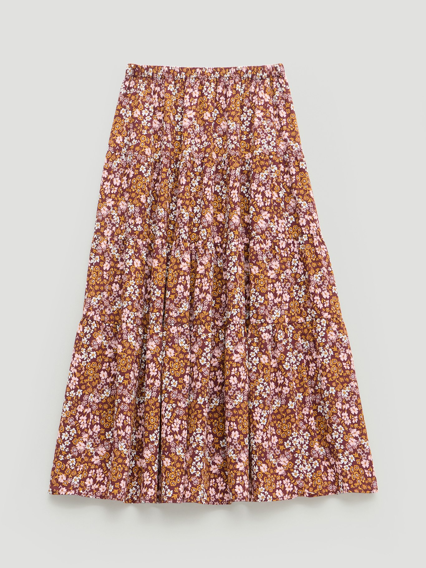 014855-4894-07 Branwen Floral Printed Chiffon Midi Skirt