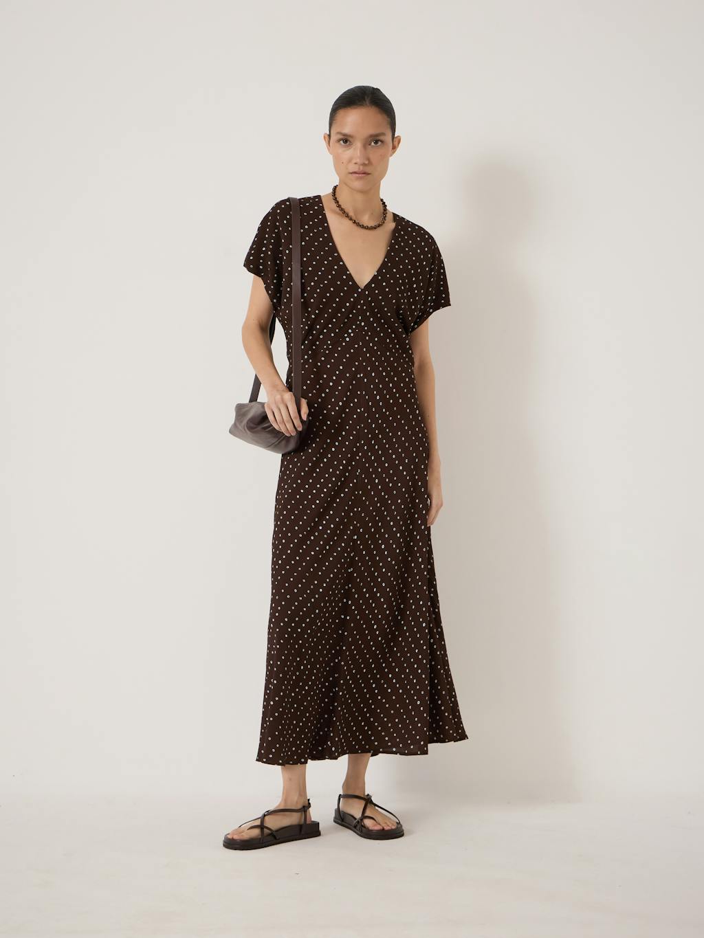 015606-4898-01 Grace Crepe V-Neck Maxi Dress