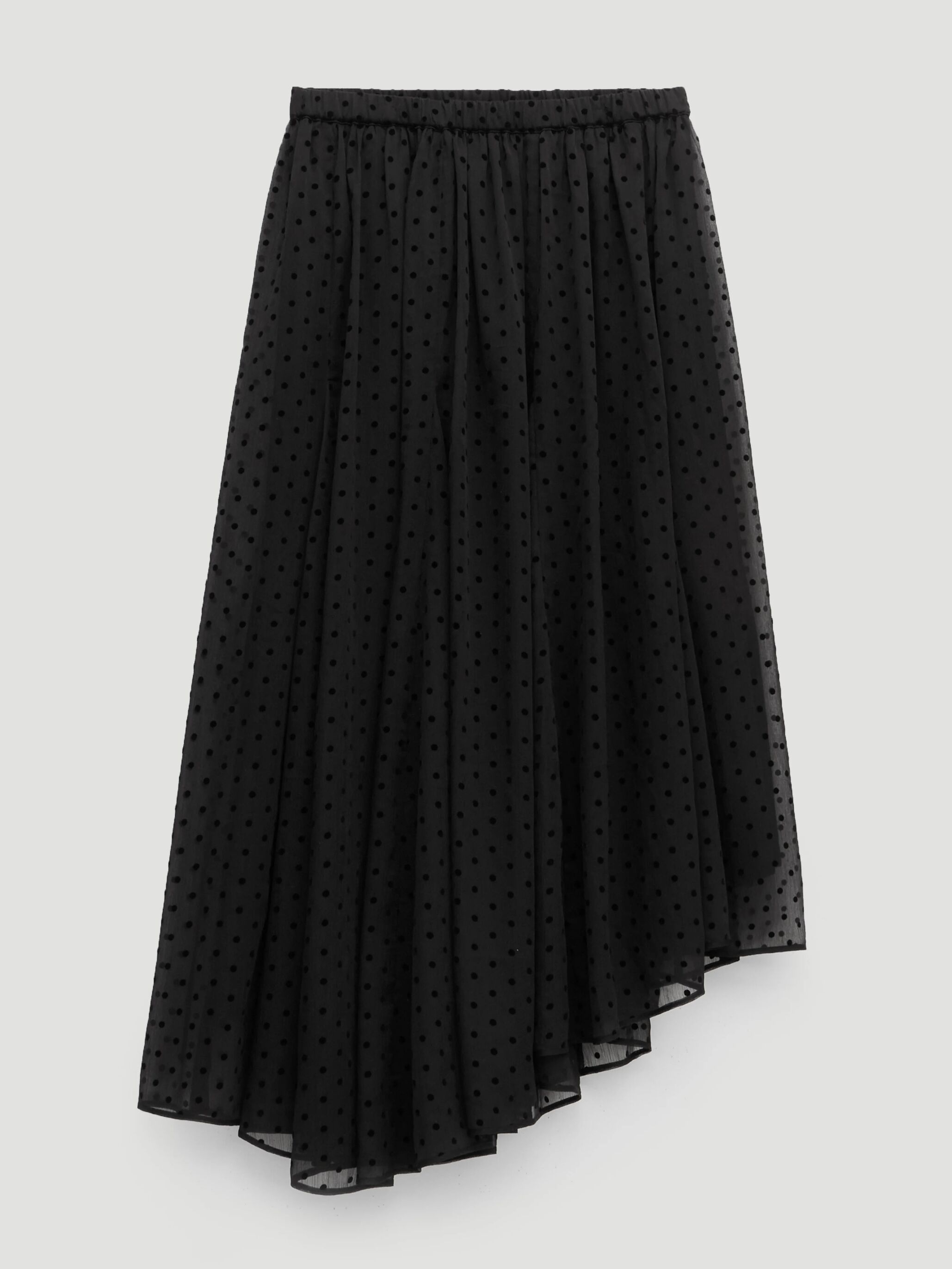 Asymmetrical Flocked Spot Skirt