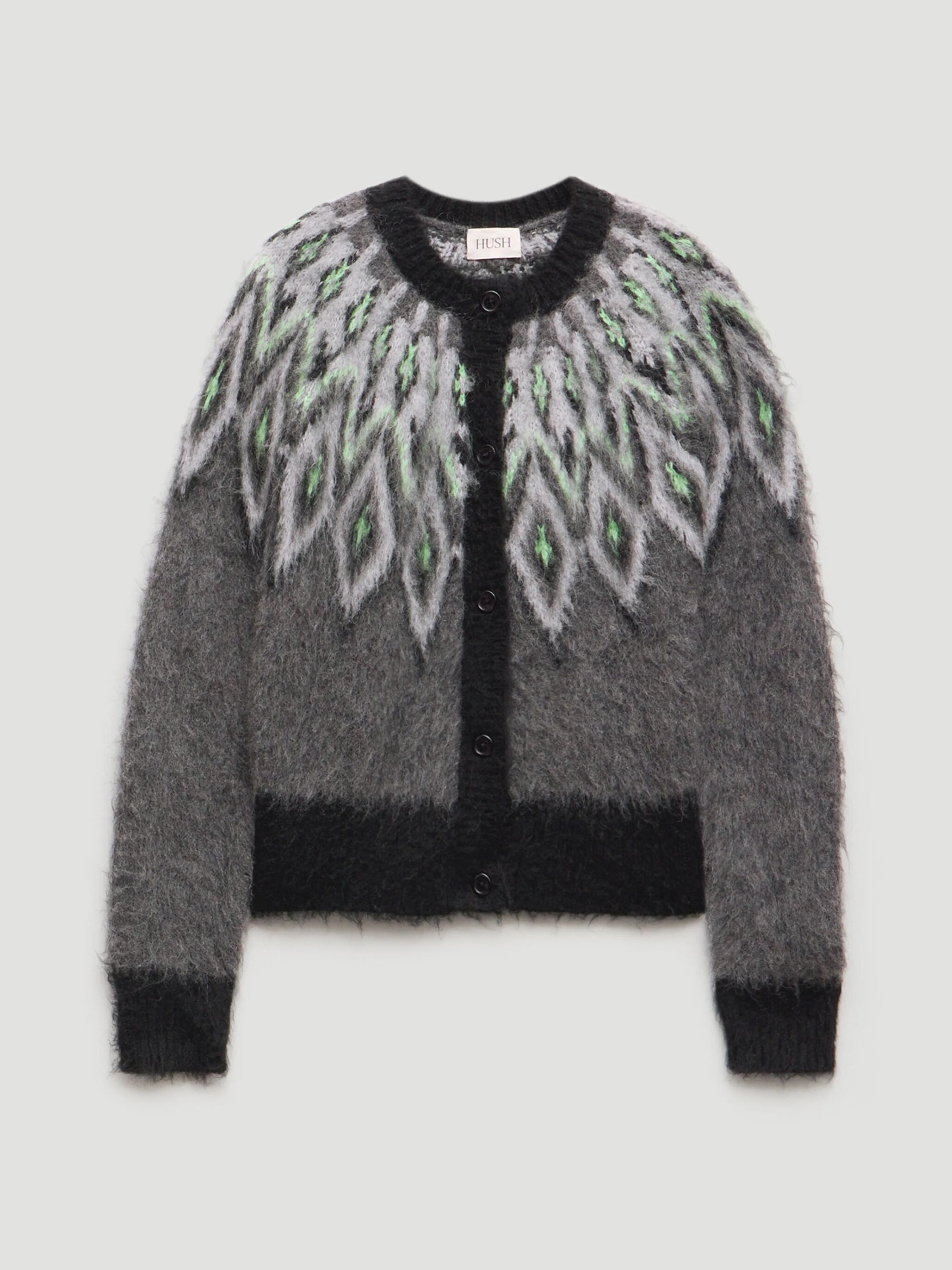 Brushed Fairisle Cardigan with Mohair