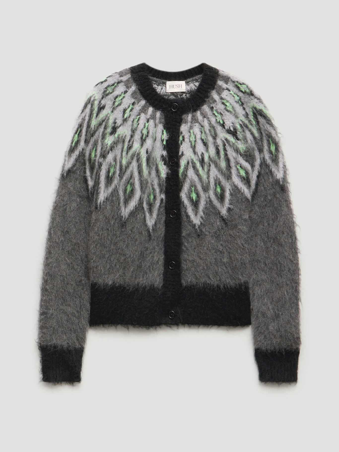 014430-2806-07 Brushed Fairisle Cardigan with Mohair