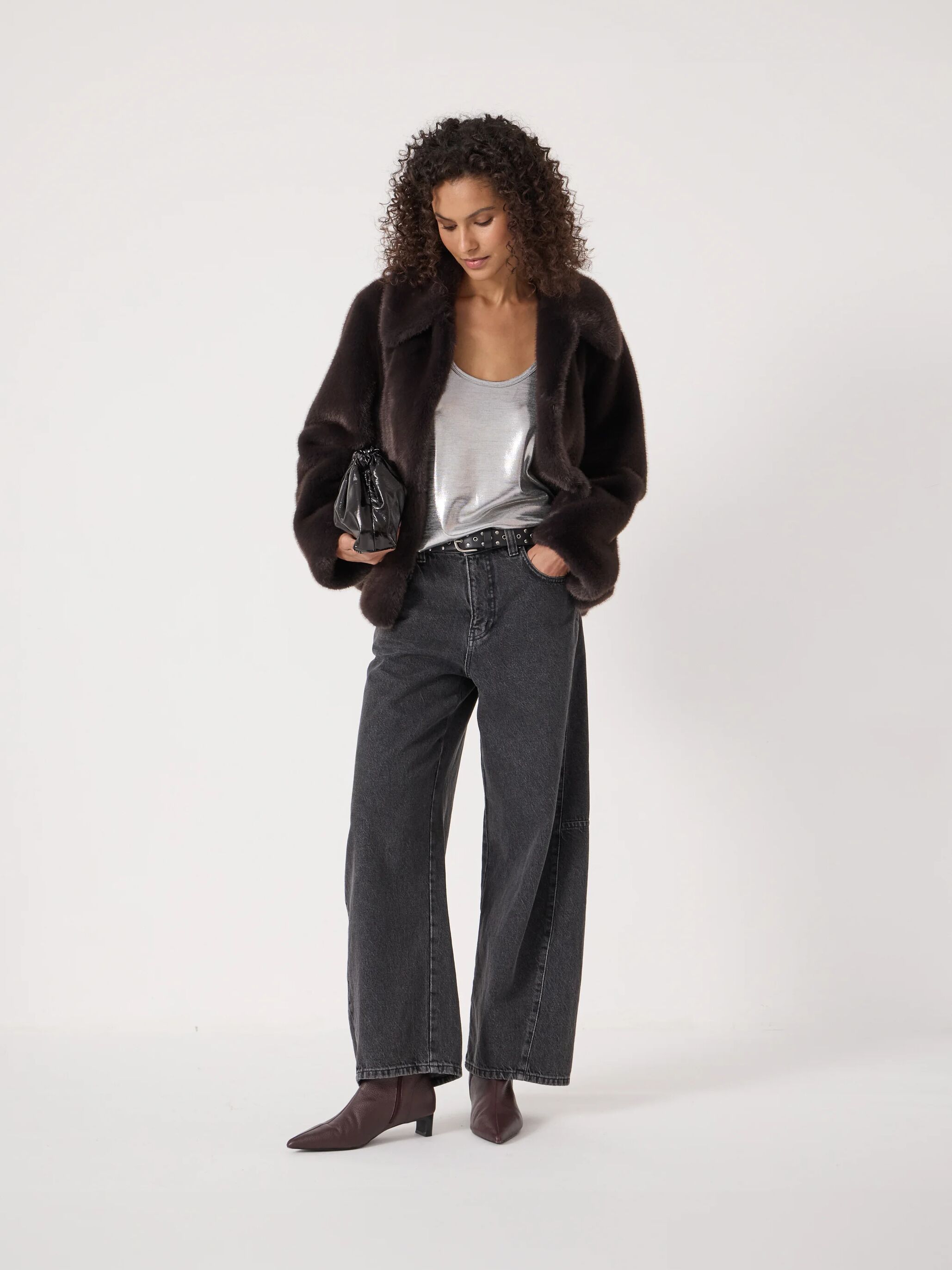 Silver Metallic Slub Vest