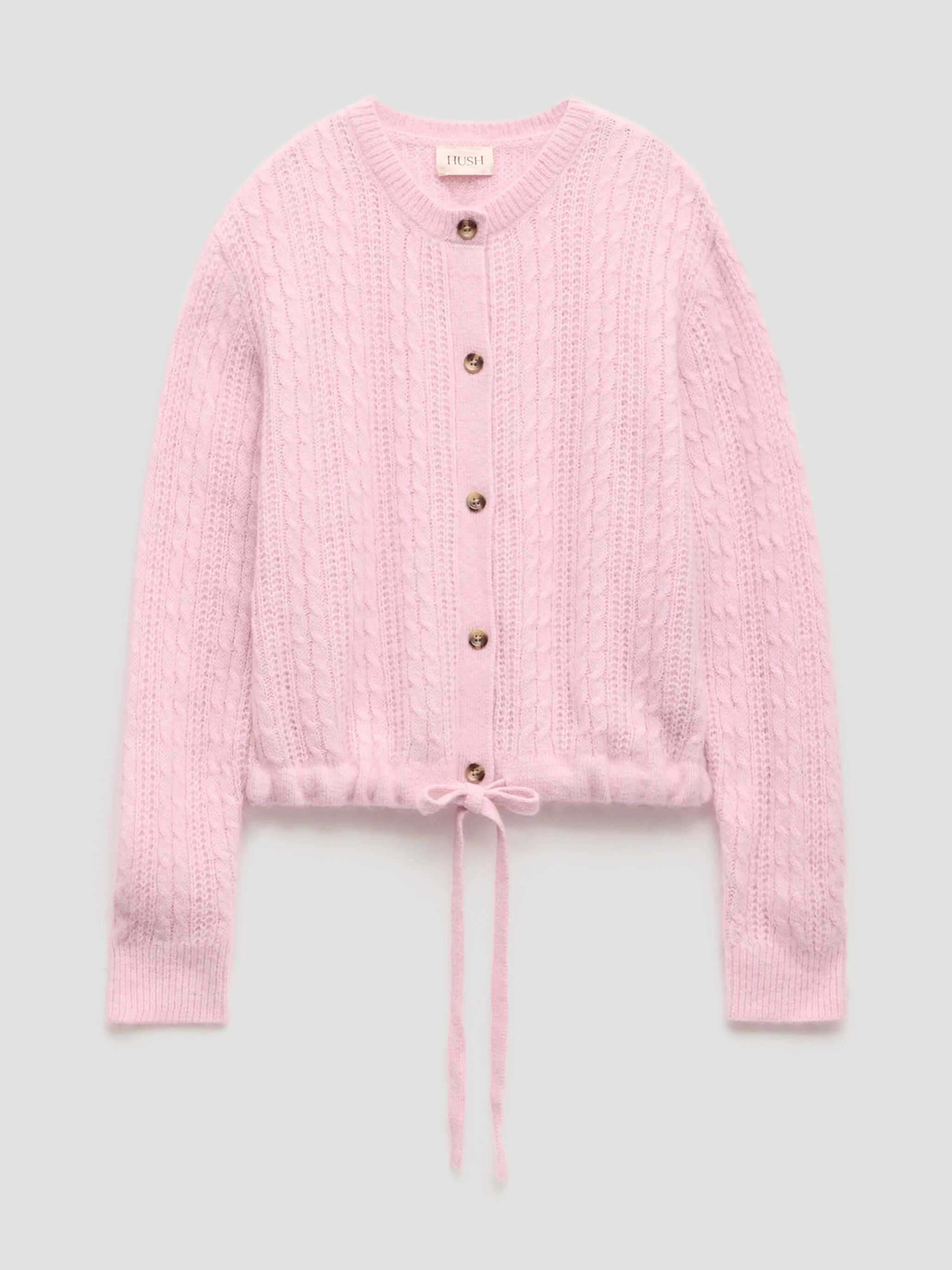 Pointelle Stitch Wool Blend Cardigan