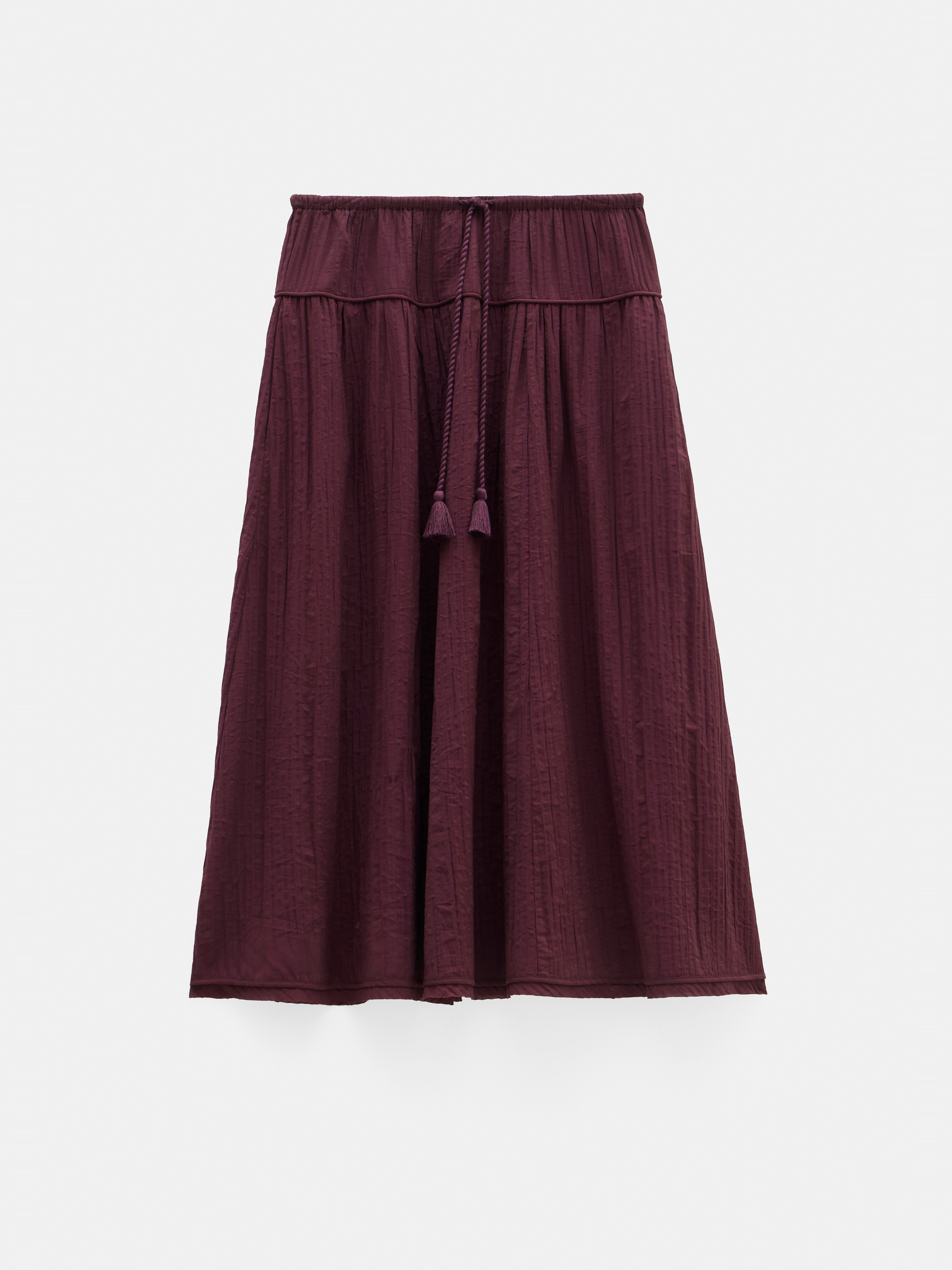 Gathered Detail Midi Skirt