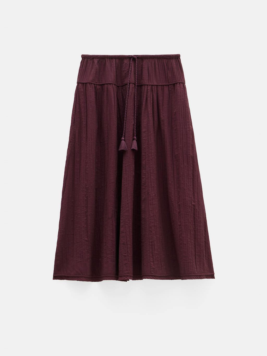 013418-3278-07 Gathered Detail Midi Skirt